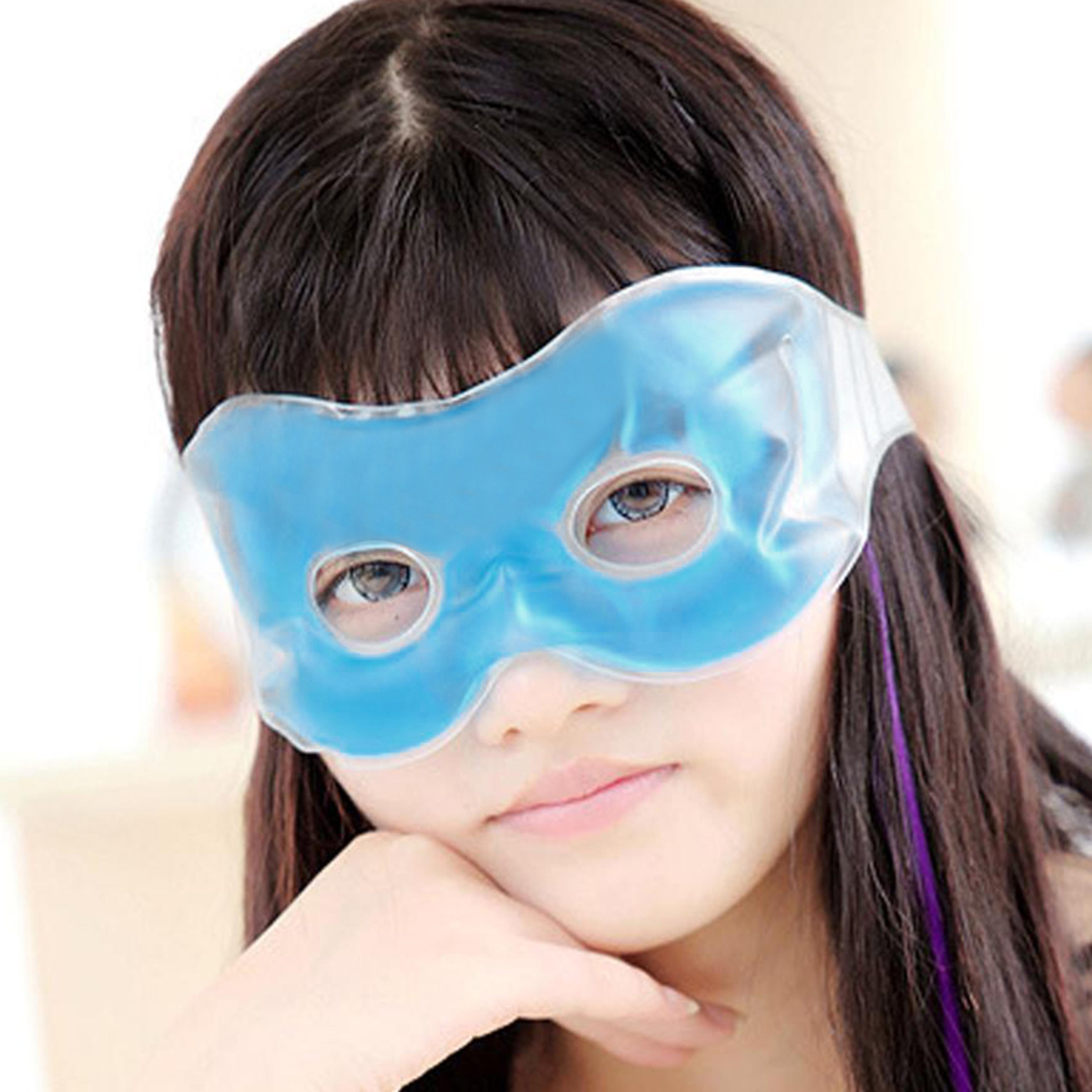 cooling ice eye mask for fatigue relief & dark circles, reusable cold eye mask for puffy eyes, relaxing gel eye pad