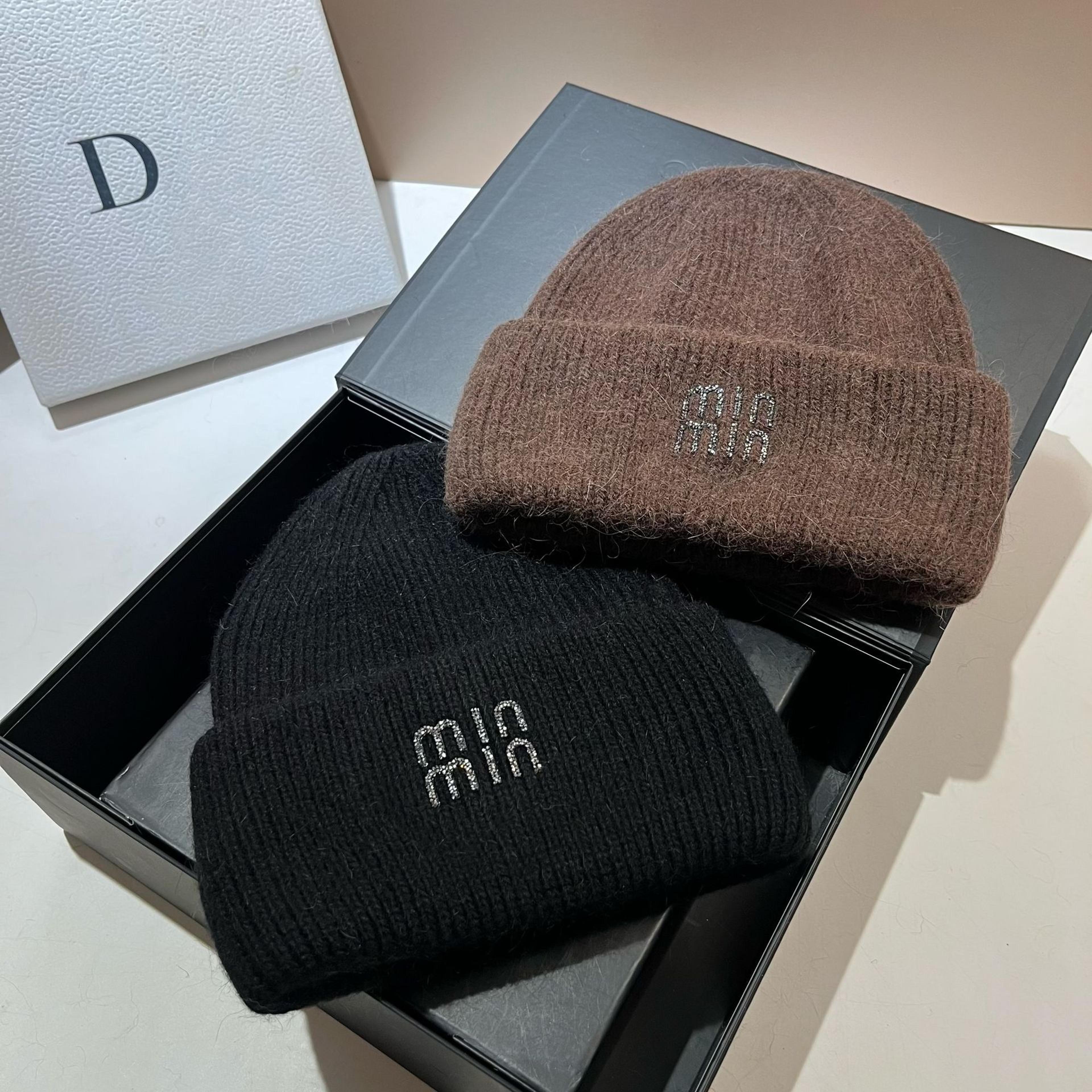 winter warm plush hat, thickened and enlarged, double rolled edge knitted beanie