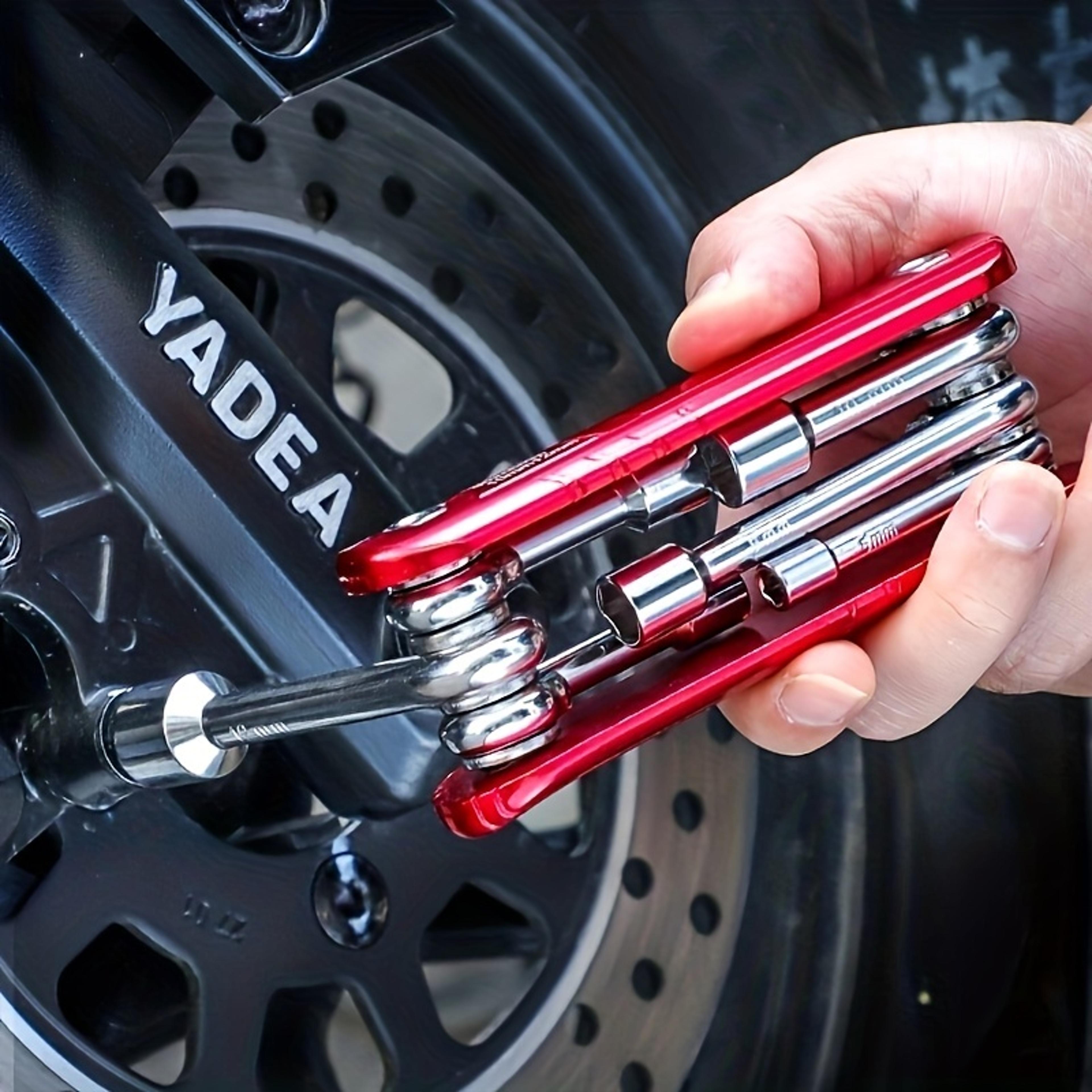 portable folding socket wrench tool combos set, multifunction 6" household & outdoor tools