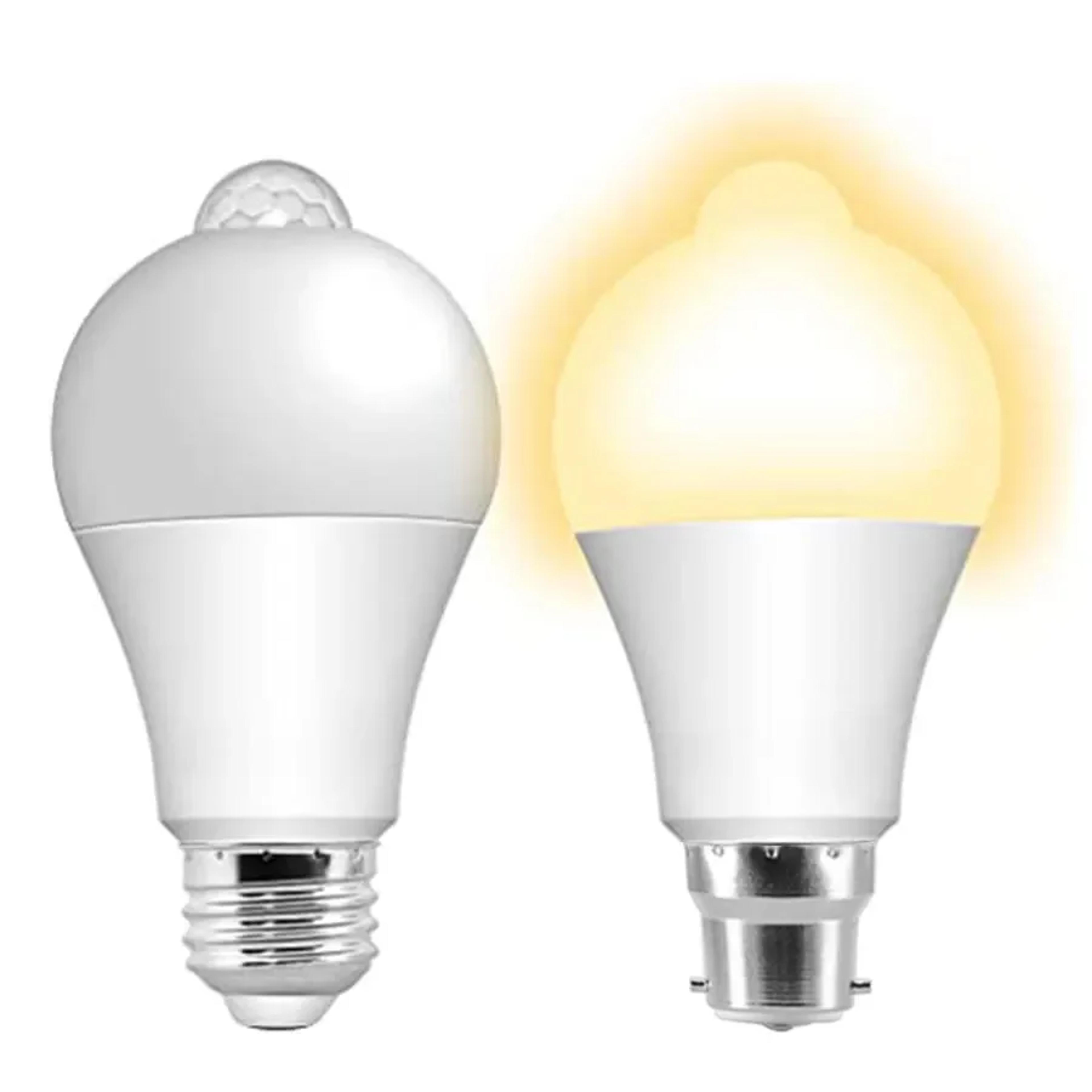 12w smart led bulb with pir motion sensor & movement detector, works in dark, dusk to dawn security light