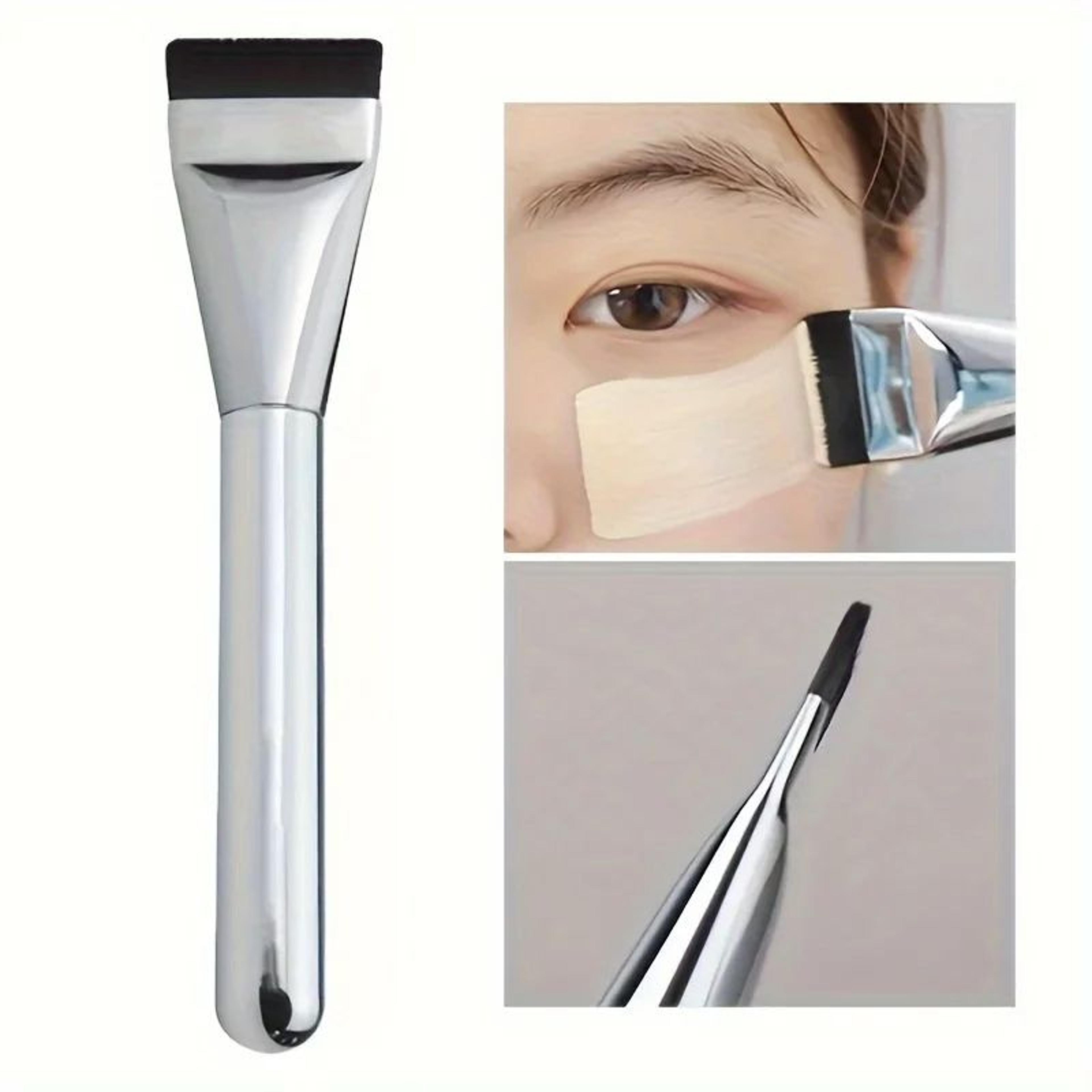 multi-use ultra-fine hypoallergenic nylon bristle oval foundation brush, ideal for face contouring & flawless makeup