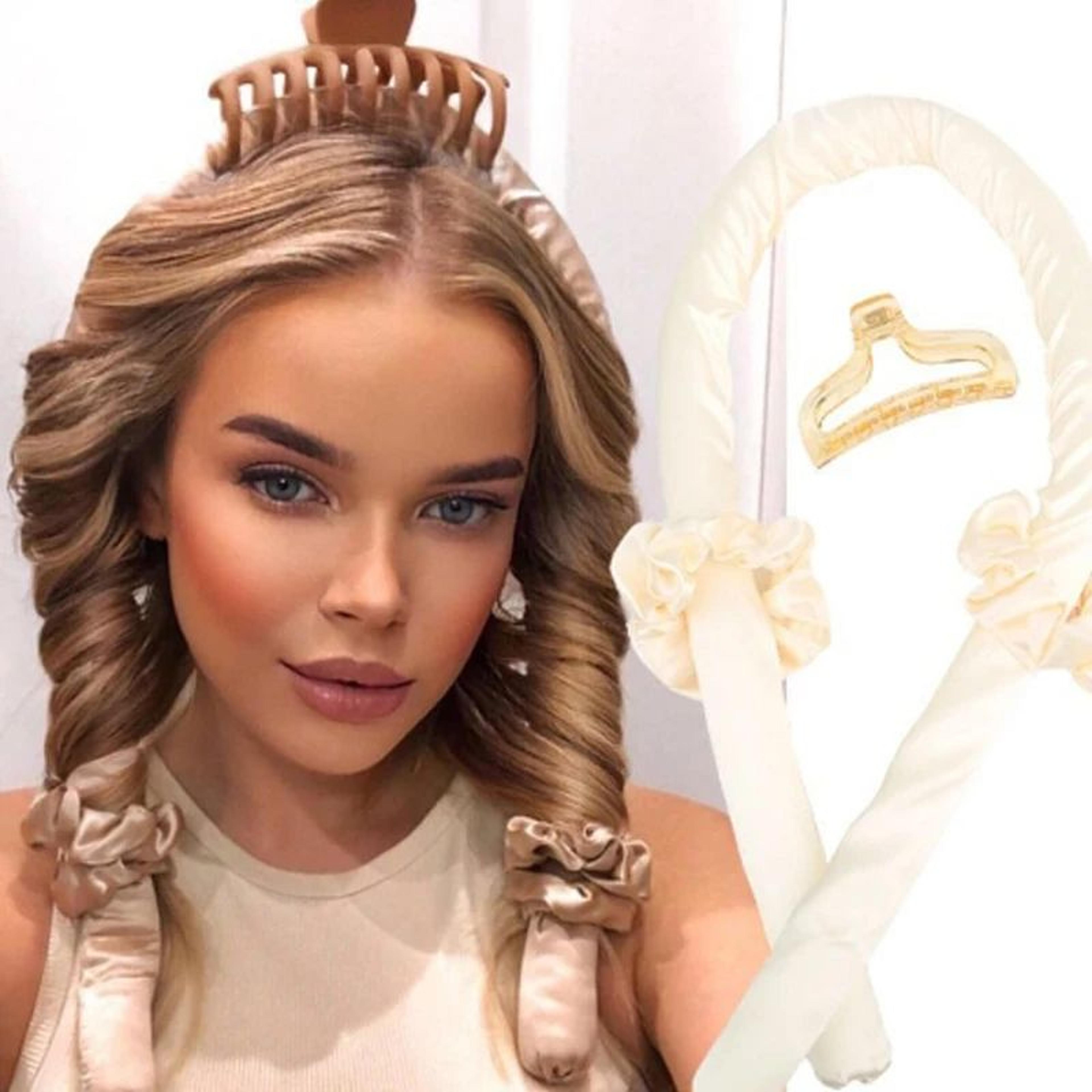 foam no heat sleeping curling iron big wave hair styler, lazy curl wave hairdressing tool, diy hair styling curling rod