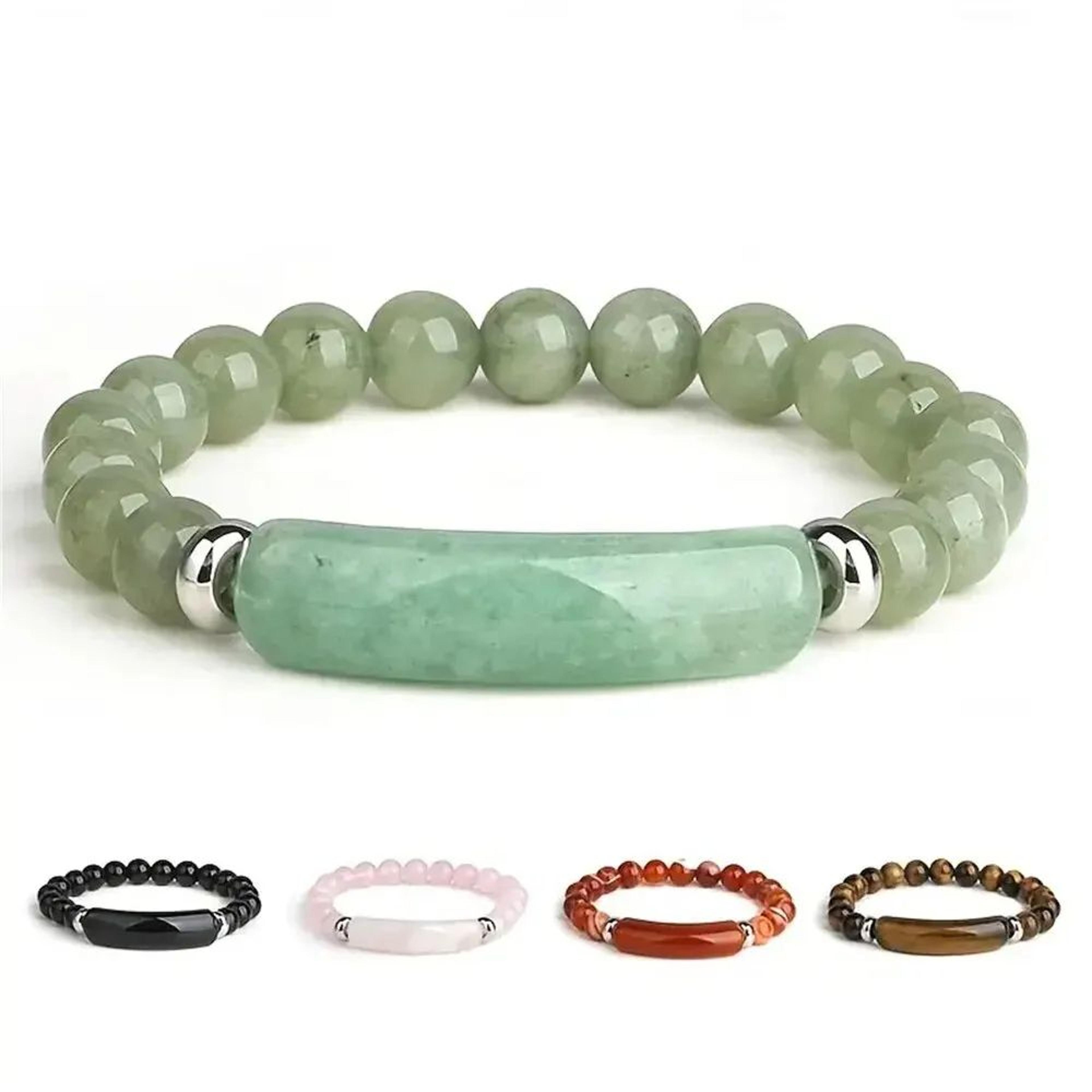 healing handmade stone bracelet, turquoise malachite gemstone crystal rough bracelet for energy balance, yoga & chakra