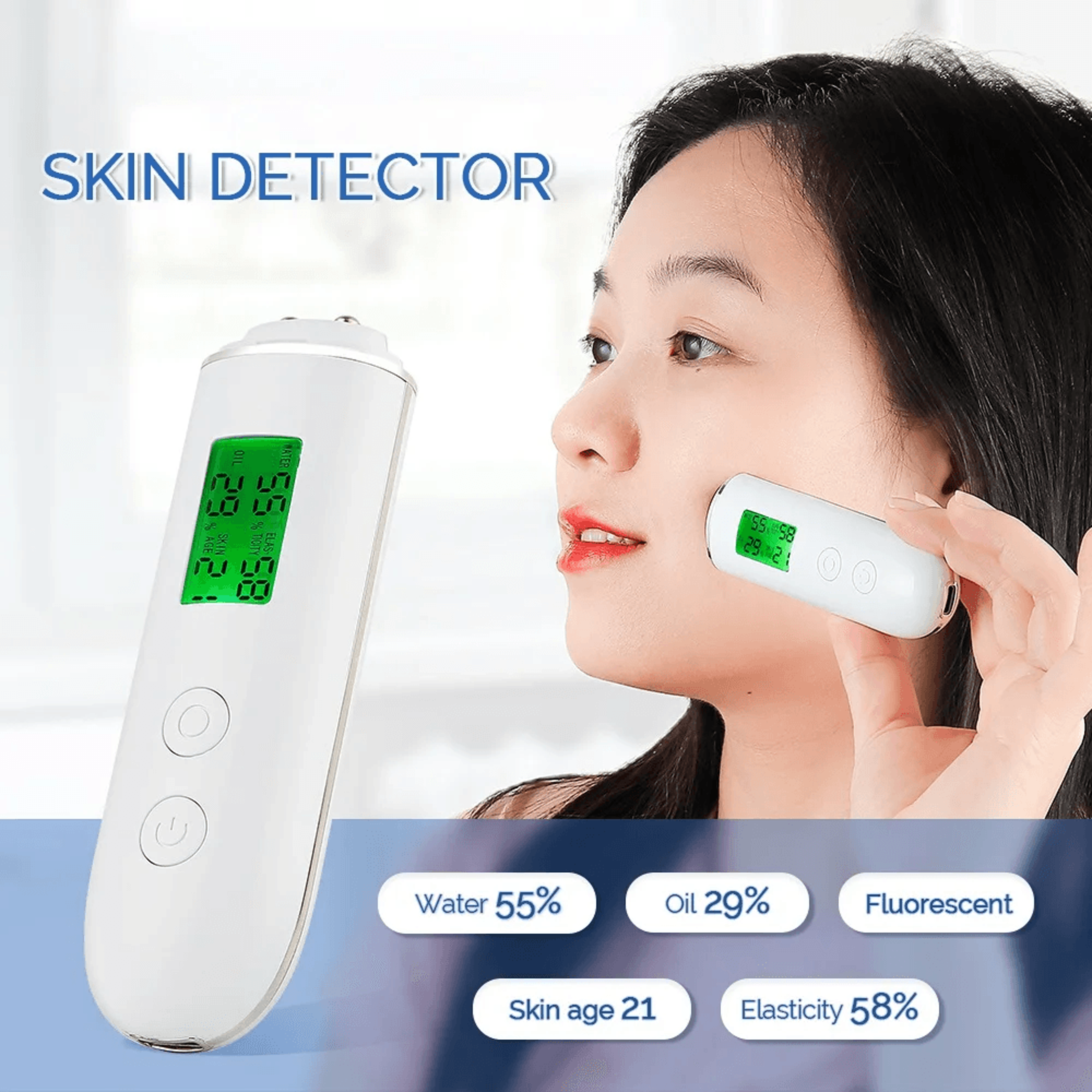 advanced skin tester, face skin moisture & oil content analyzer