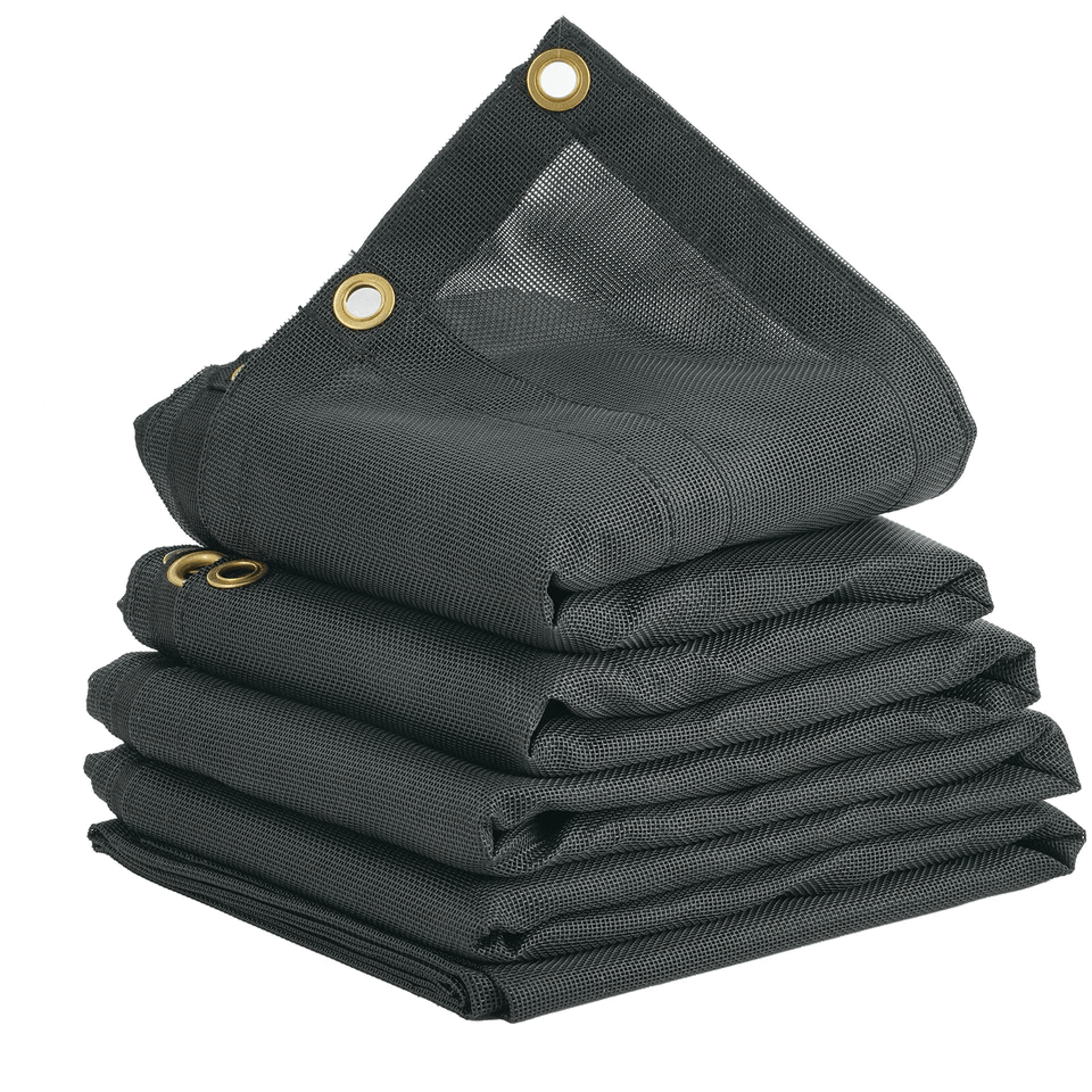 dump truck mesh tarp, heavy duty pvc, double pockets & brass grommets for trailer & dump trailer shade