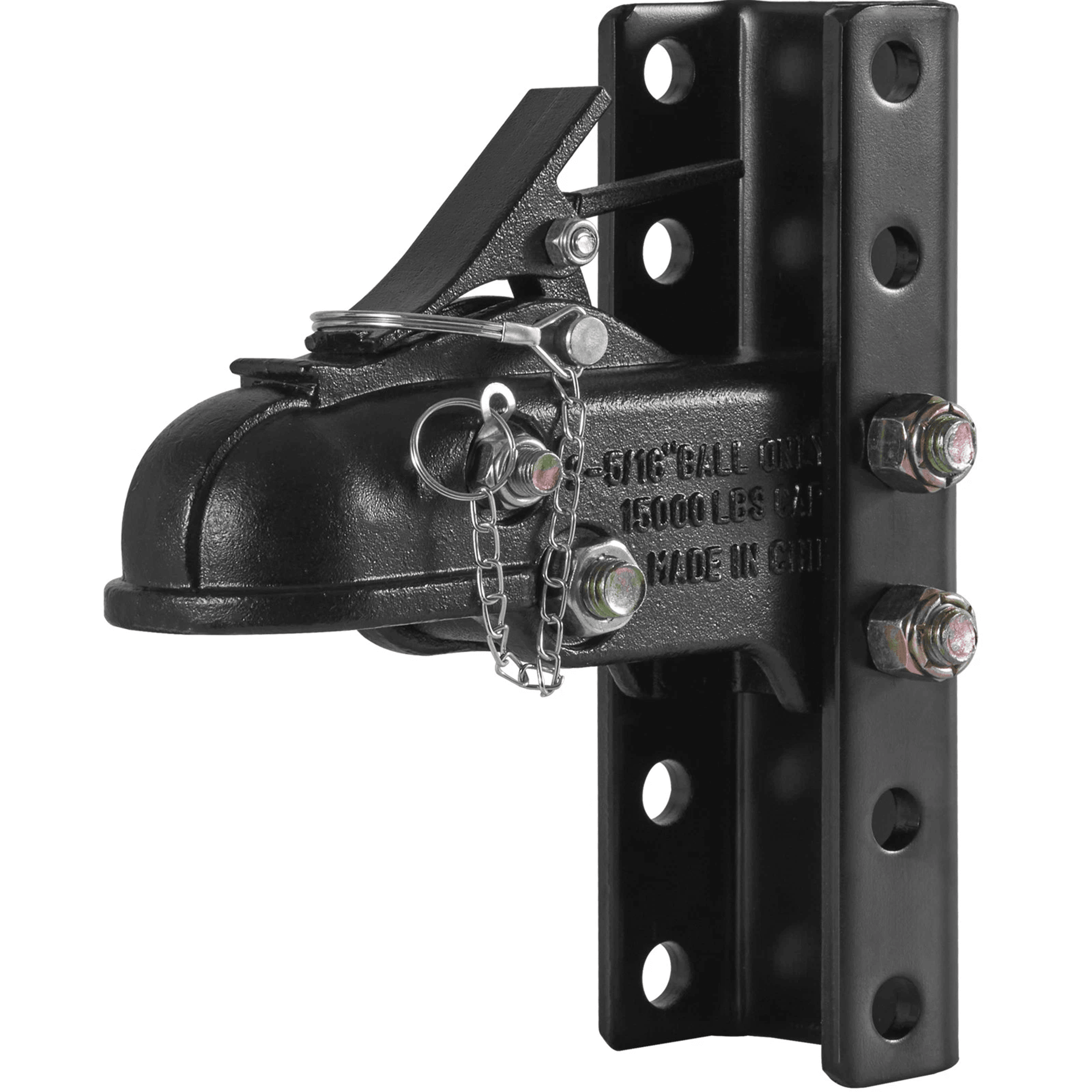 adjustable trailer coupler position channel bracket kit, quick release hitch coupler