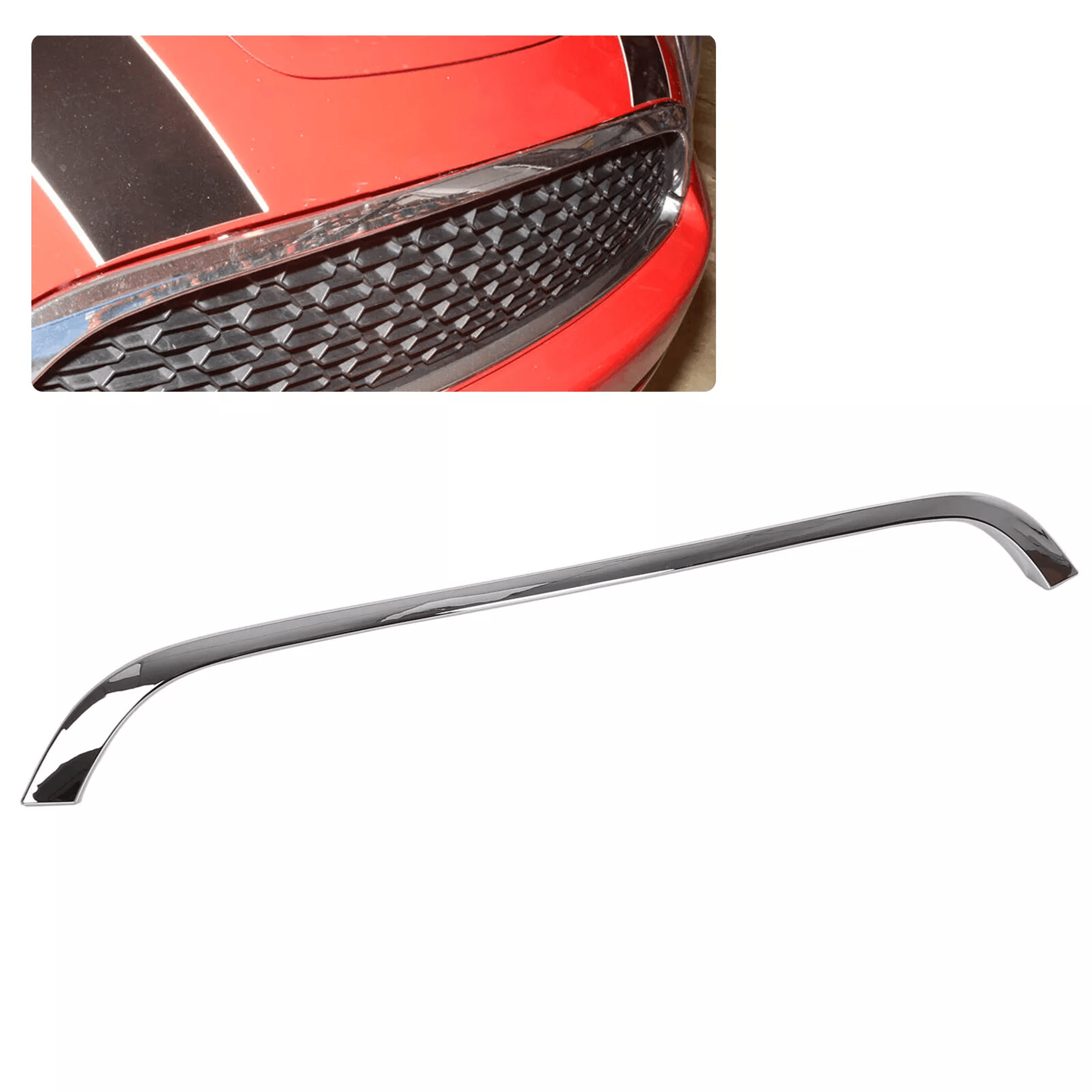 chrome grille hood molding trim for mini cooper, durable front chrome accent