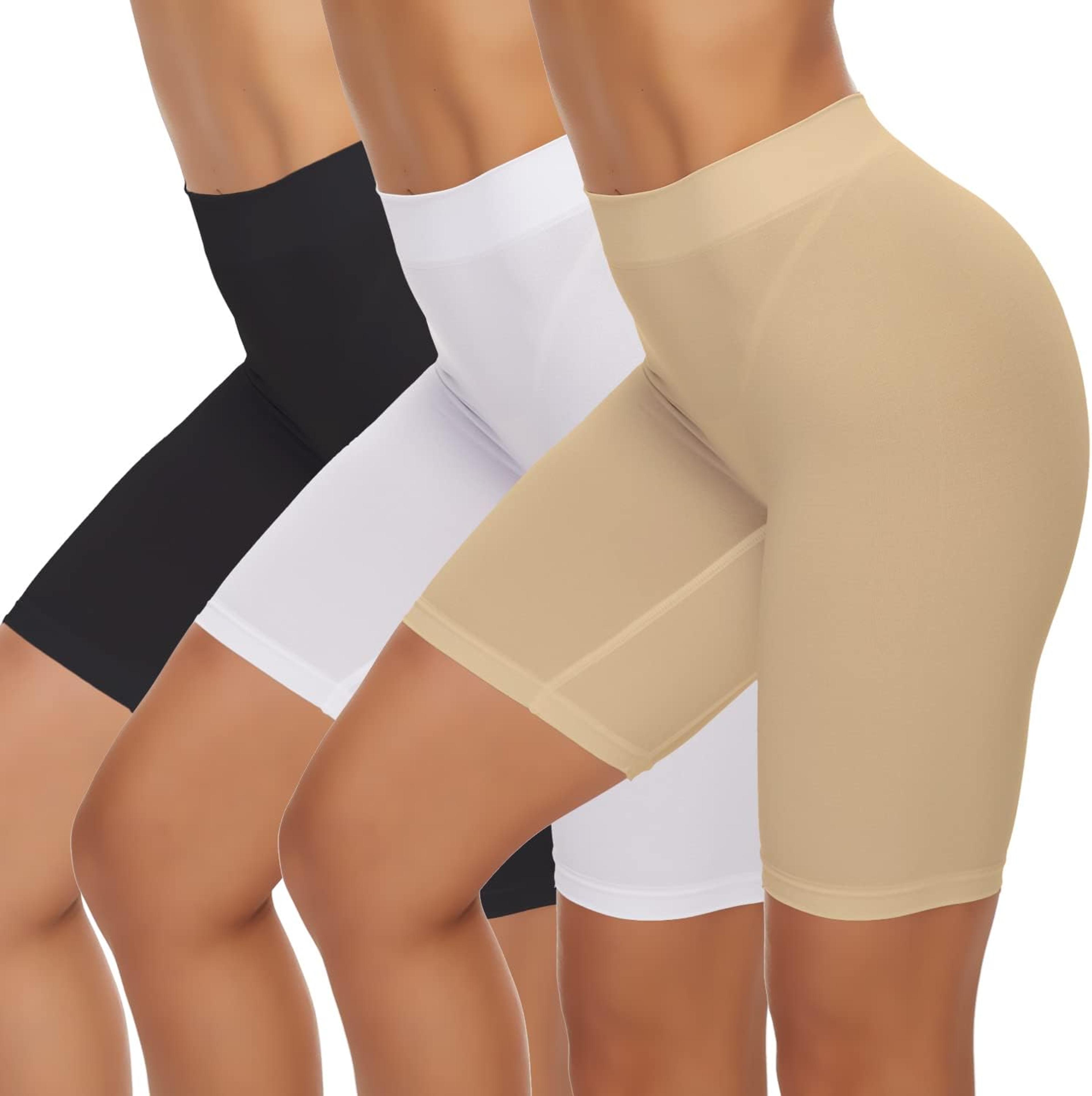 women seamless shaping slip shorts, tummy control boyshorts panties, anti-chafing under dress shapewear shorts