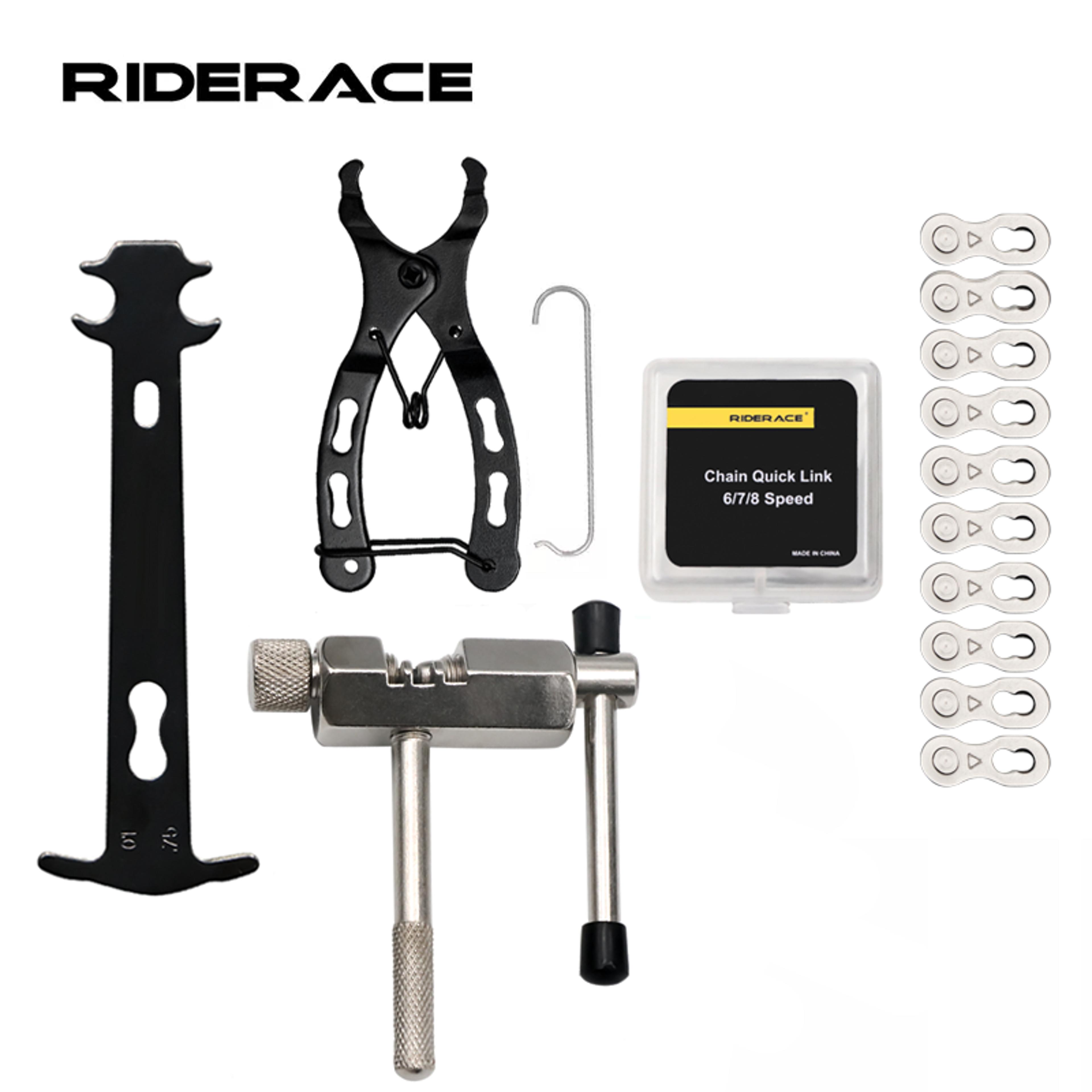 bike chain wear checker tool kit, speed repair set with chain link plier & magic buckle breaker