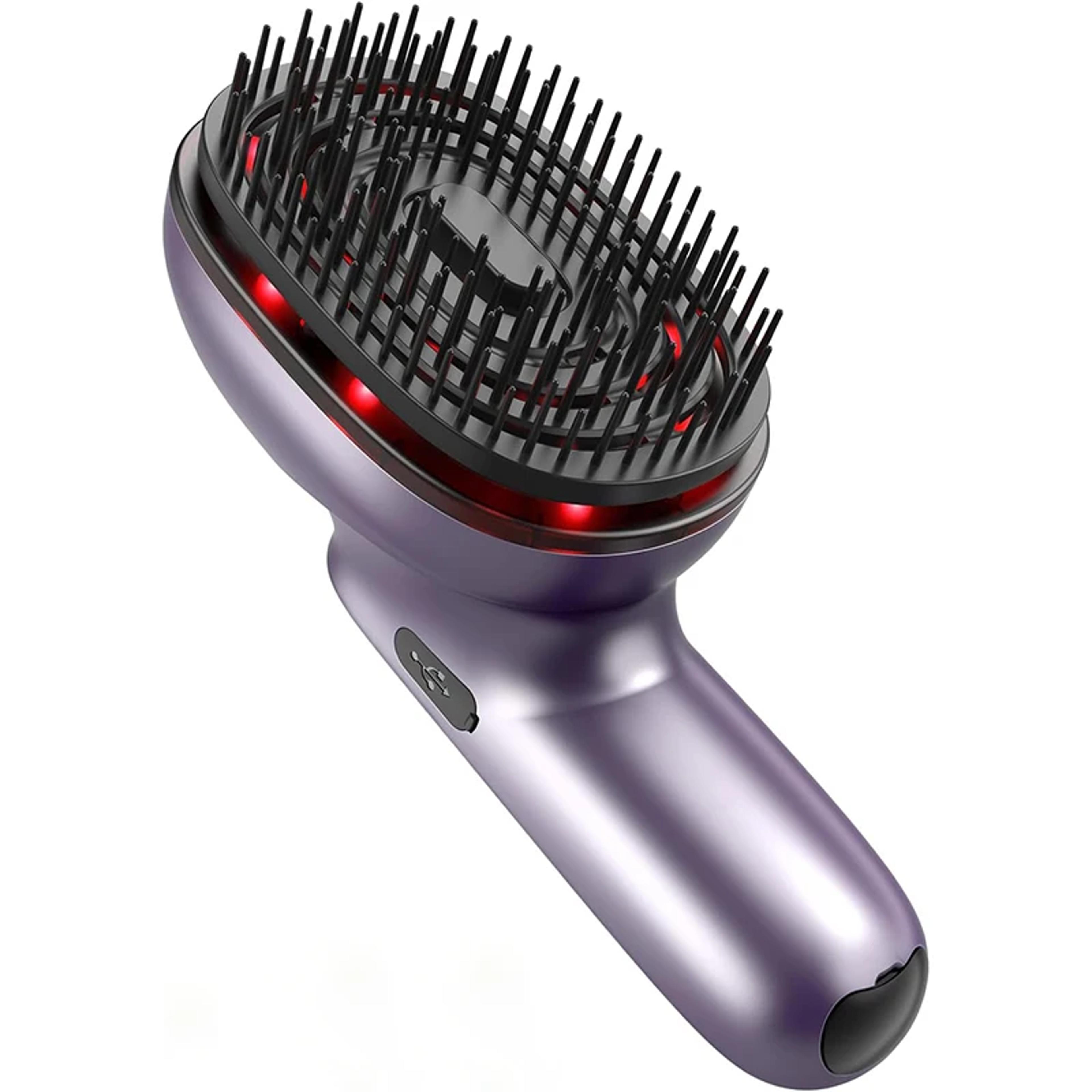 portable electric scalp massager comb, detachable head massage brush, essential oil atomizing function