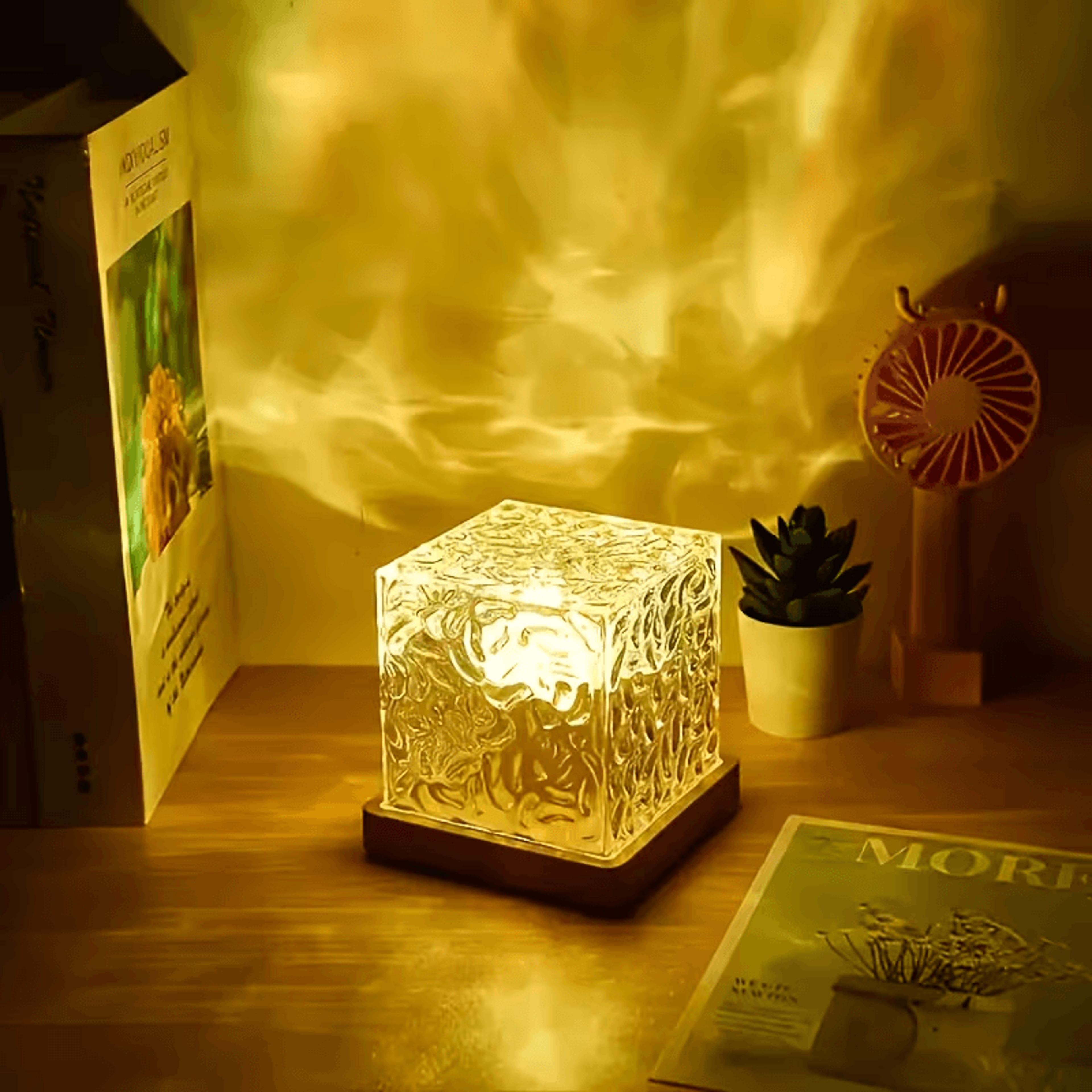 ocean wave projector light with moving water ripples for relaxing room ambience