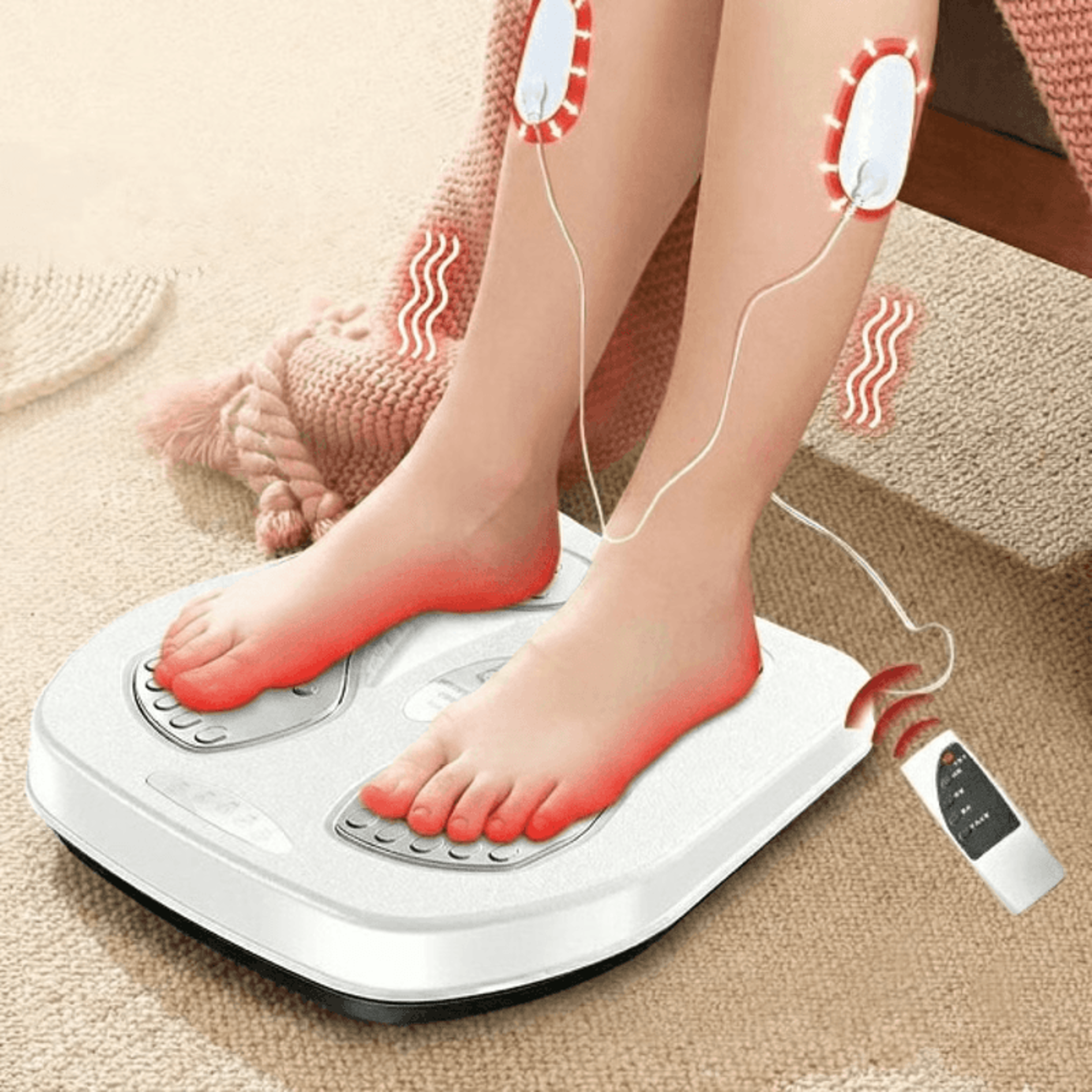adjustable vibration speed foot leg trainer - heat therapy for circulation & relaxation