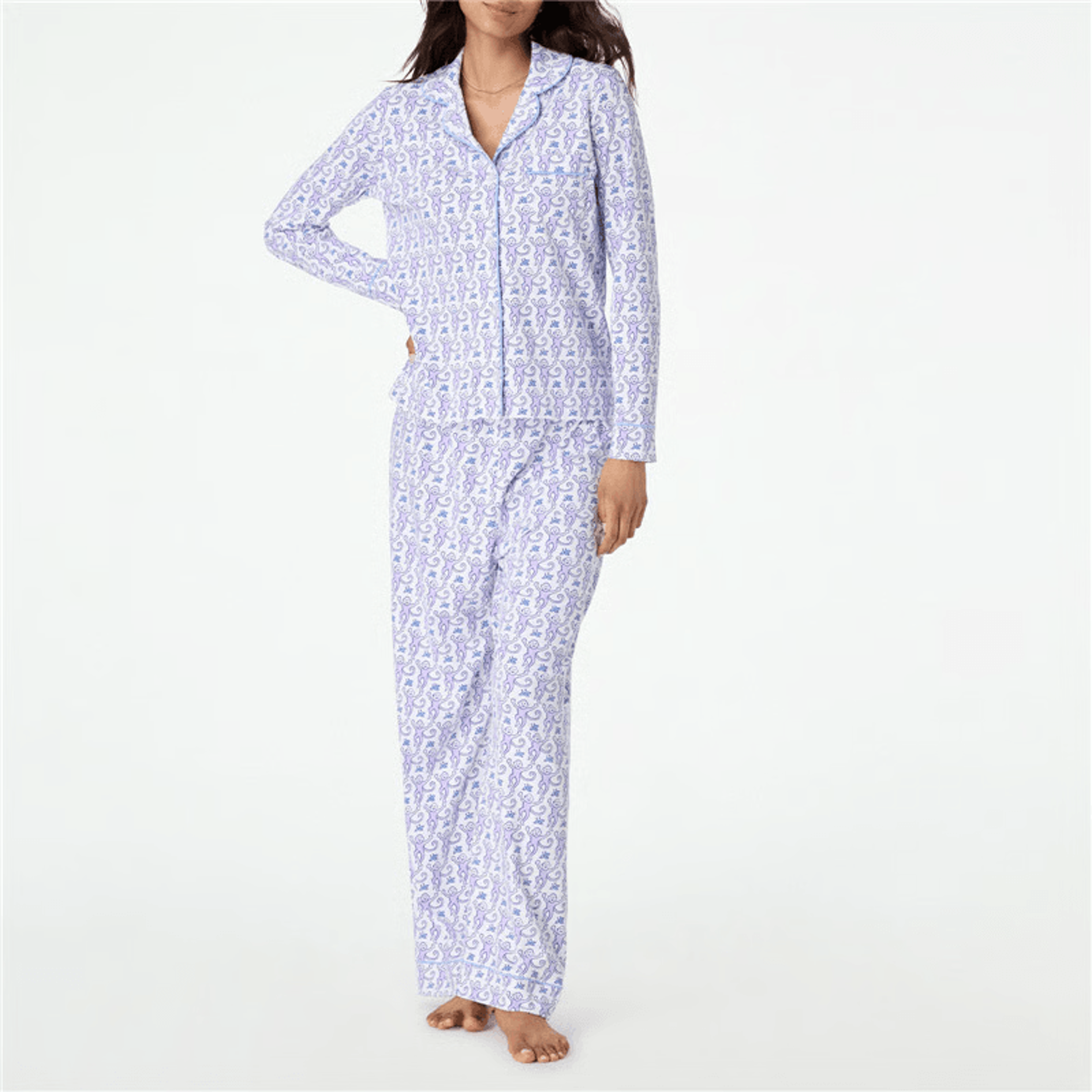 roller rabbit monkey pajamas set for women | cozy & playful loungewear