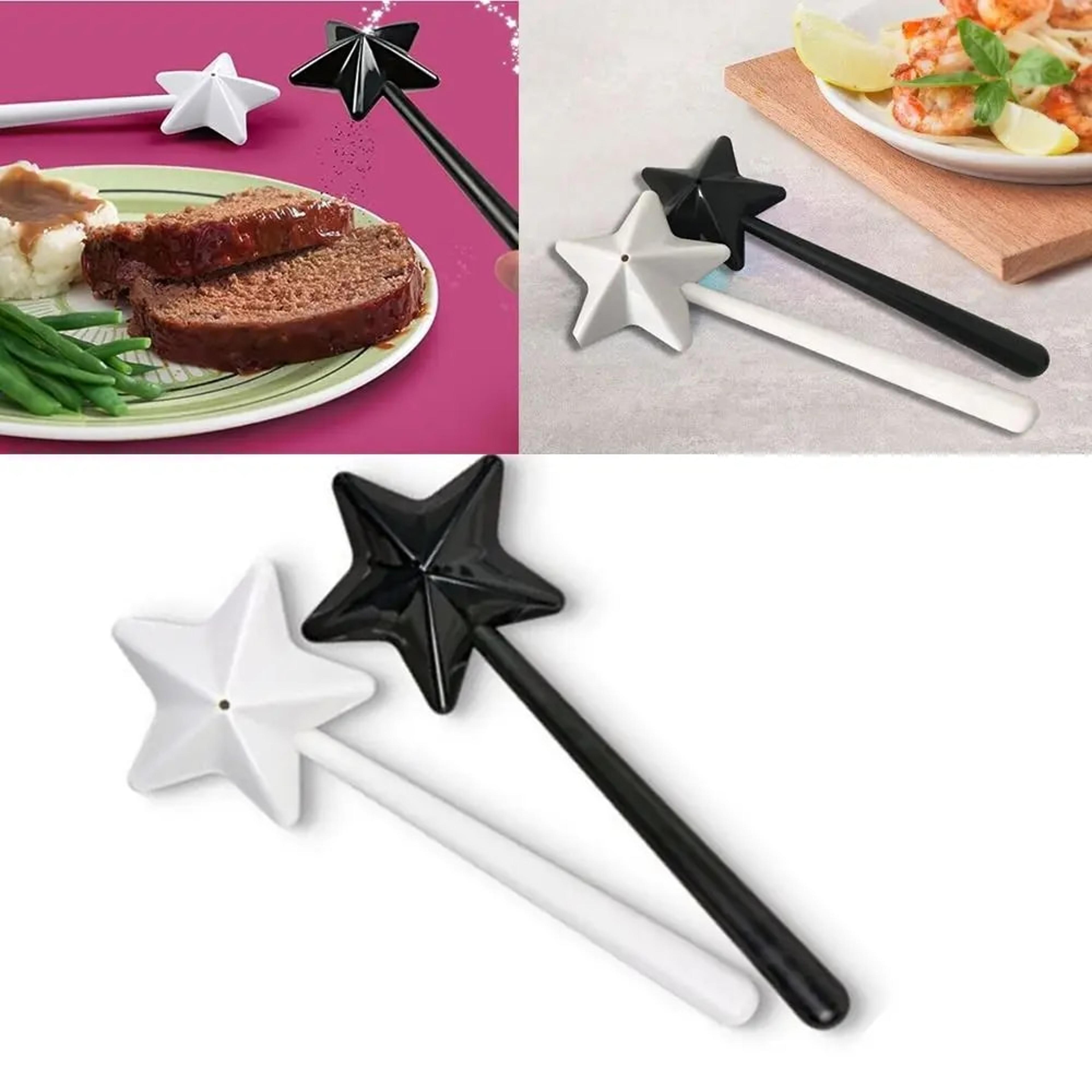 refillable star wand spice shakers - portable salt & pepper dispenser set for bbq and kitchen