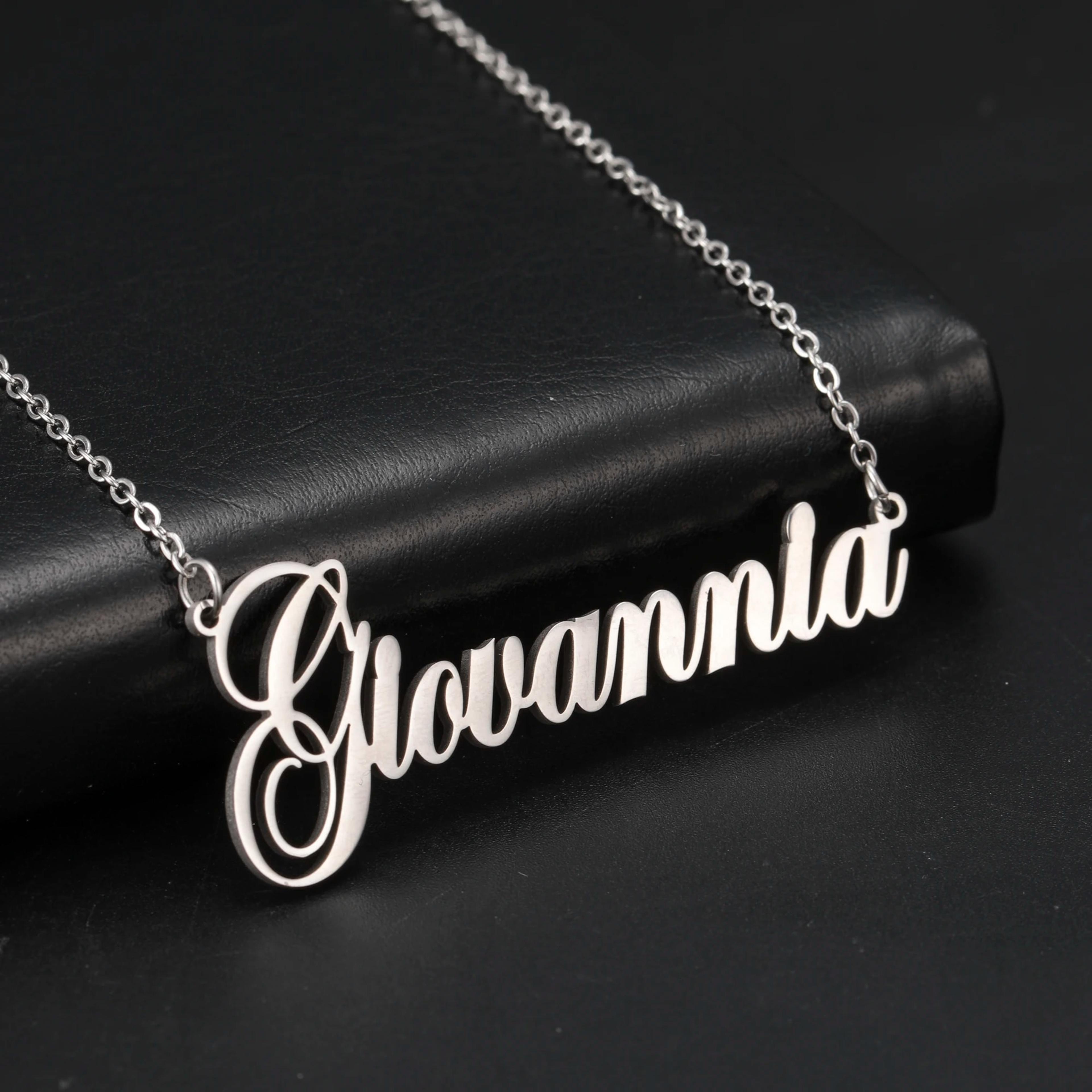 customized stainless steel name necklace: golden choker for women & men - sipuris personalized couple jewelry gift