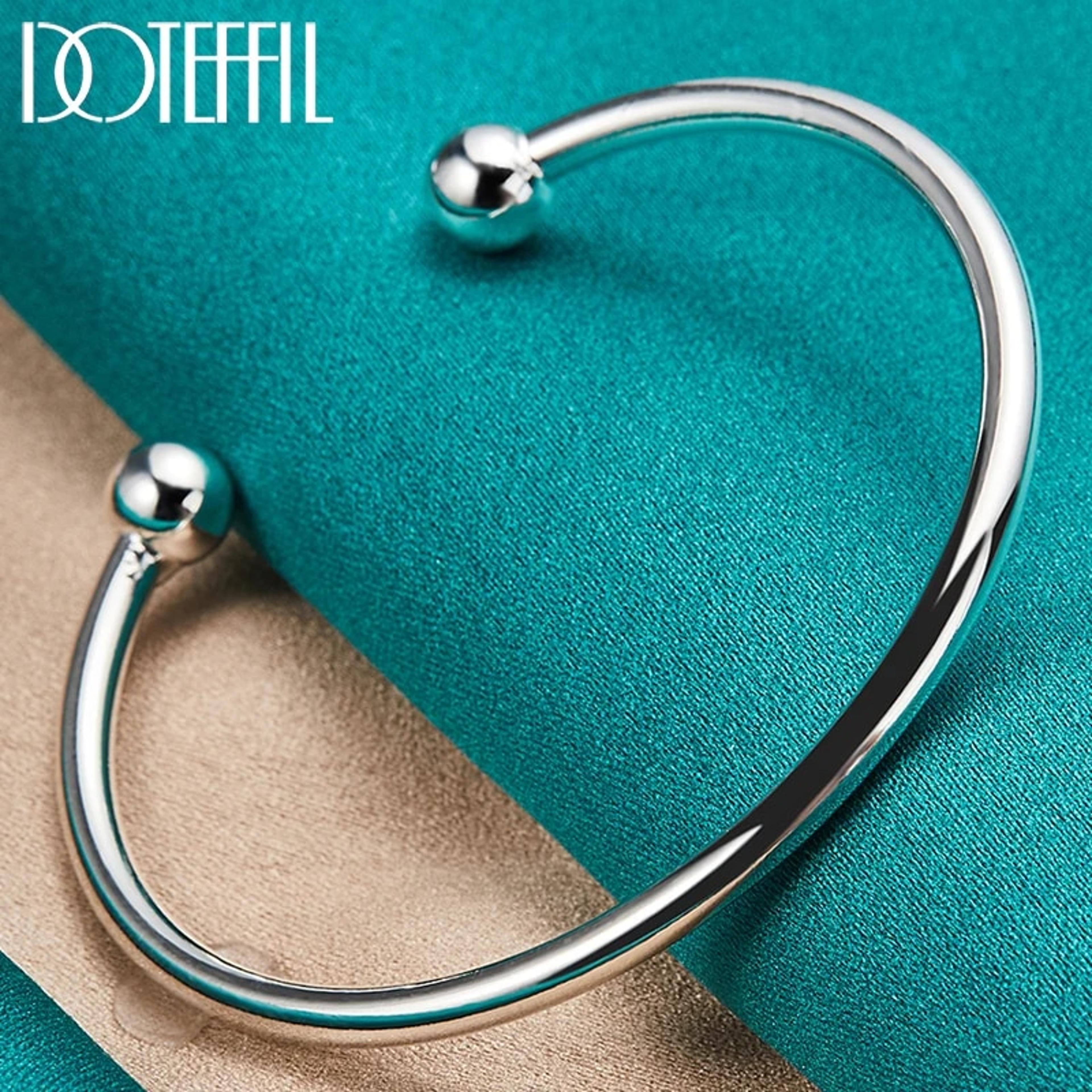 925 sterling silver 4mm bead bracelet: elegant cufflinks bangles for wedding, engagement & party jewelry for men and wom
