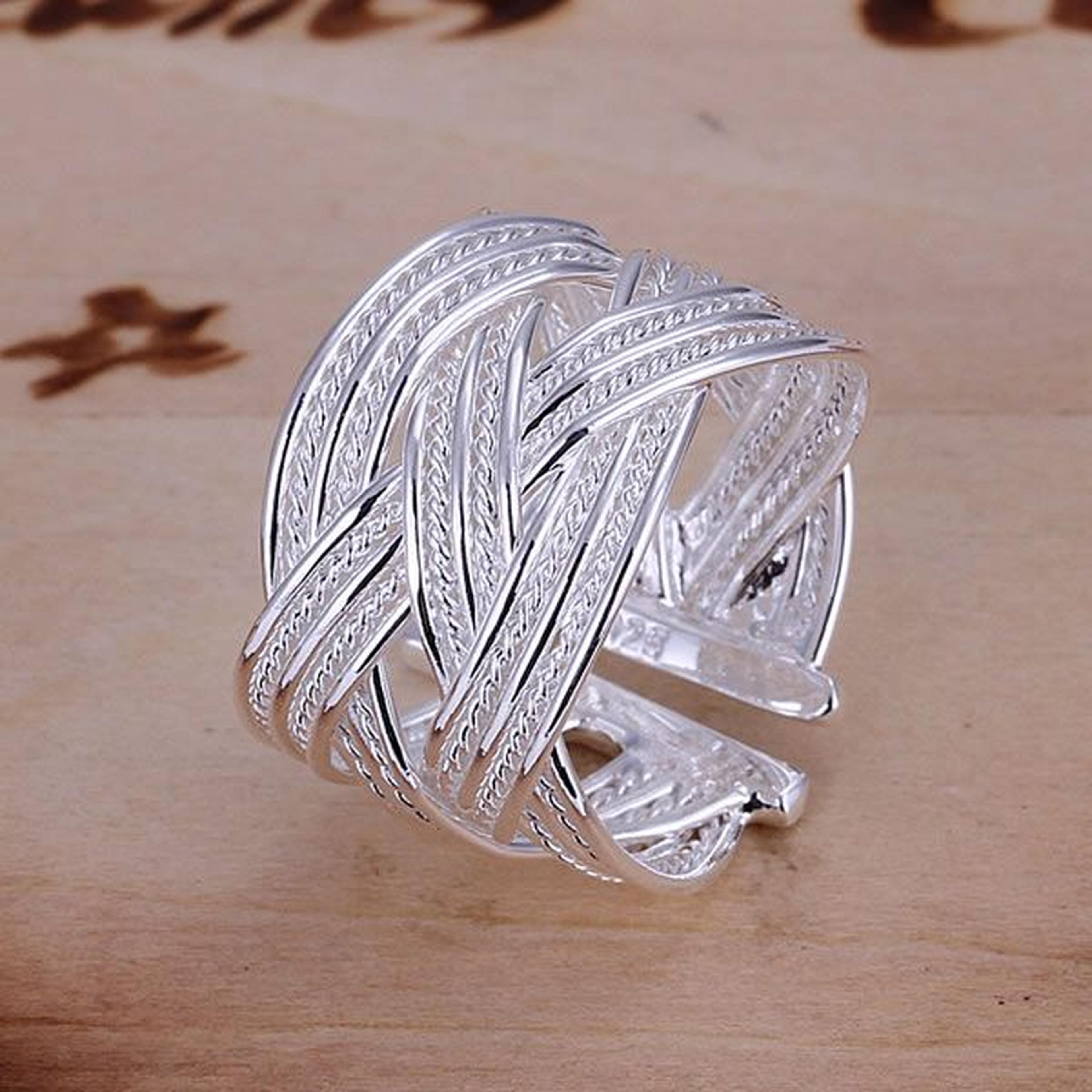 925 sterling silver open ring: wholesale bridal fashion for engagement & wedding, adjustable size