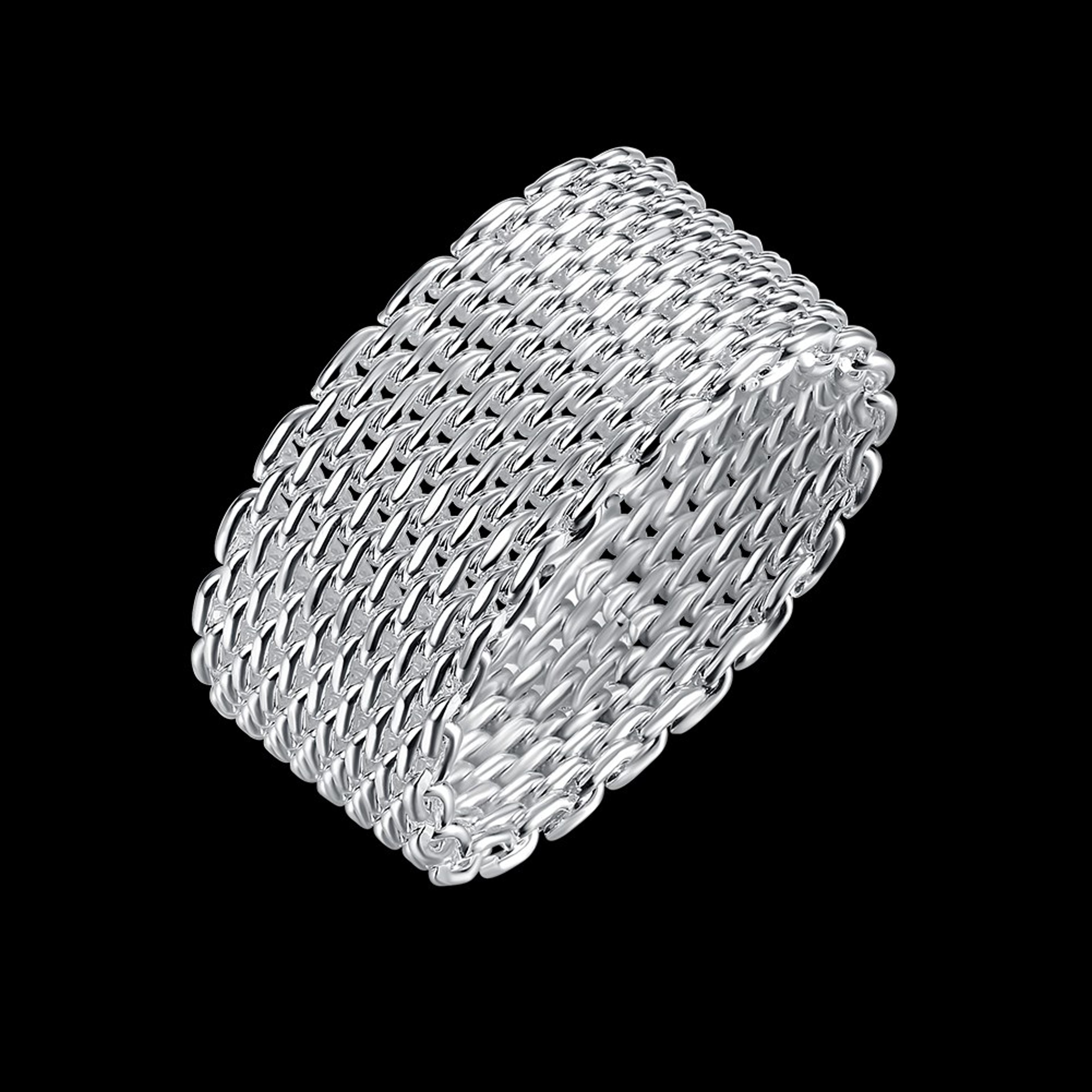 925 sterling silver simple net rings for women and men - fashionable vintage wedding gifts in sizes 6-10