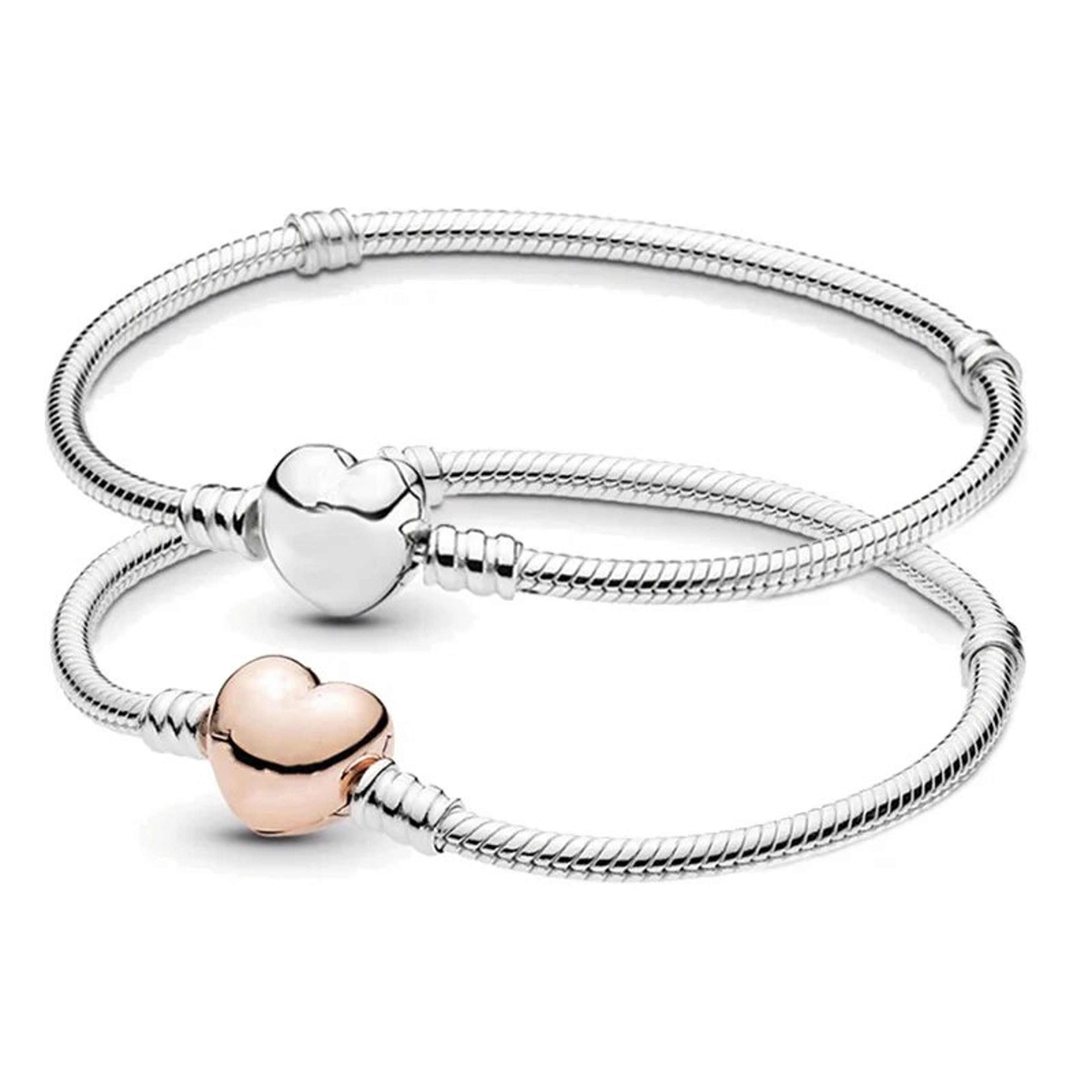 exquisite pandora bracelet with original love buckle & snake bone chain for women