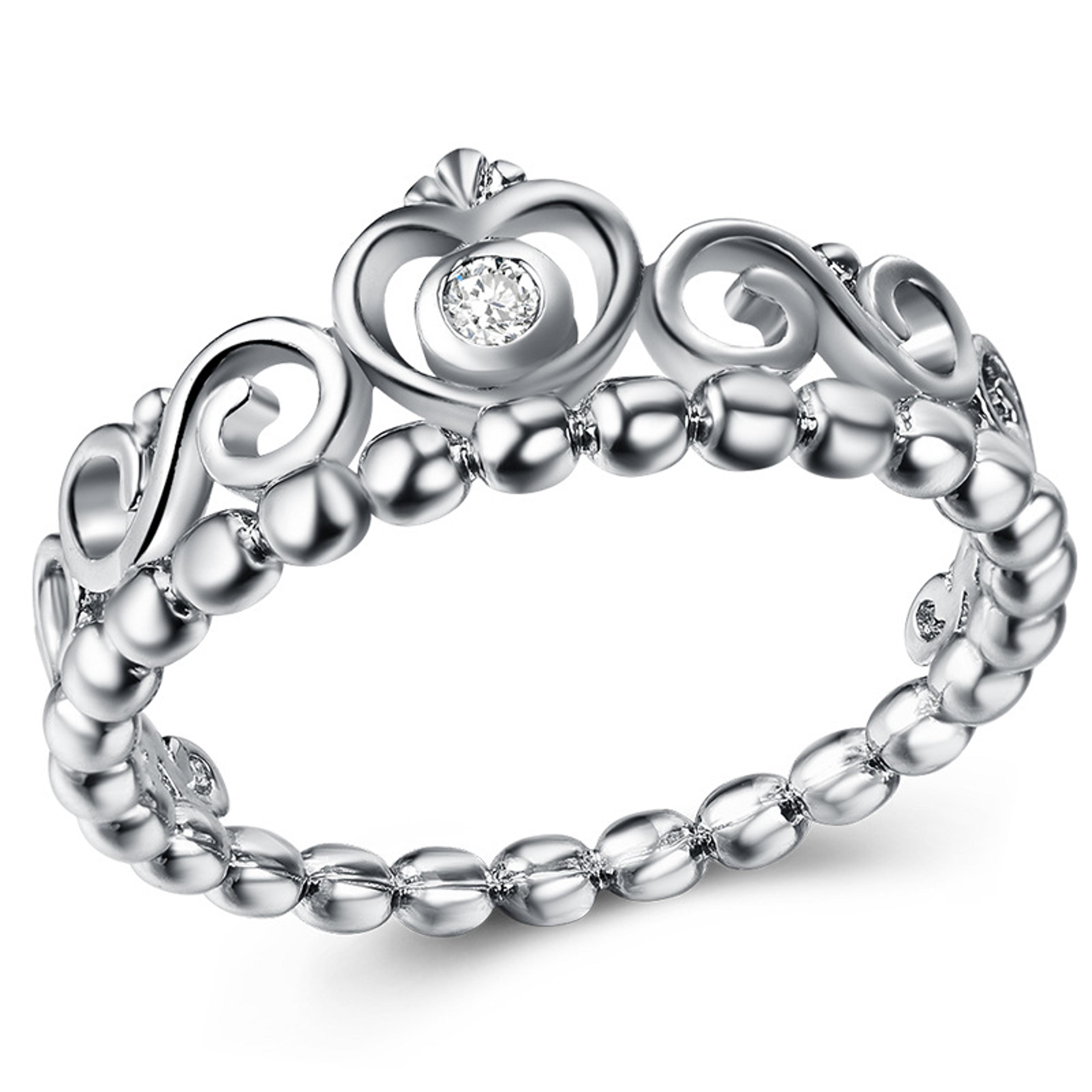 trendy crown design women rings eternity engagement wedding accessories gold color silver color jewelry