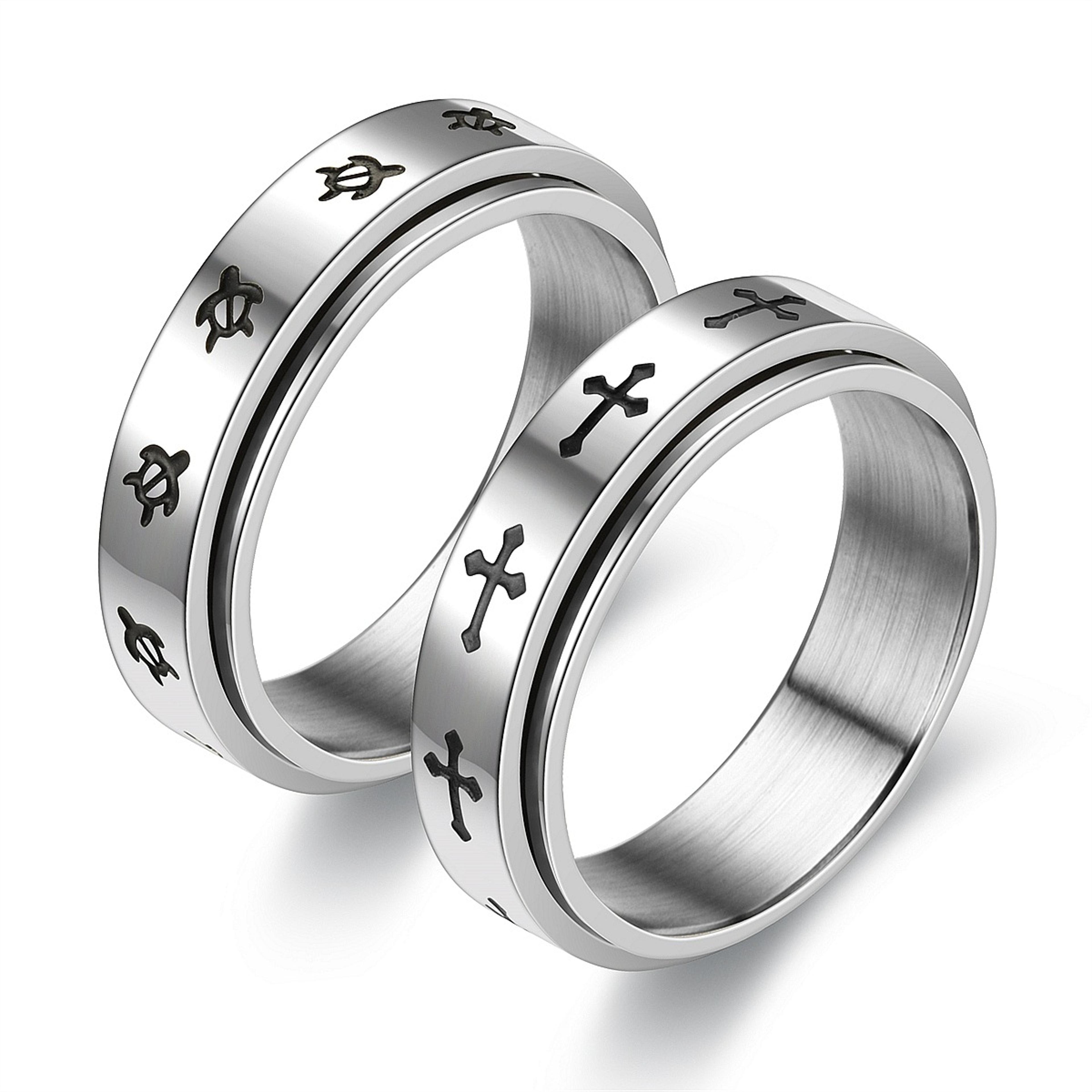 stainless steel anxiety relief rotating tortoise rings for couples cute anti stress fidget rings new trend accessories