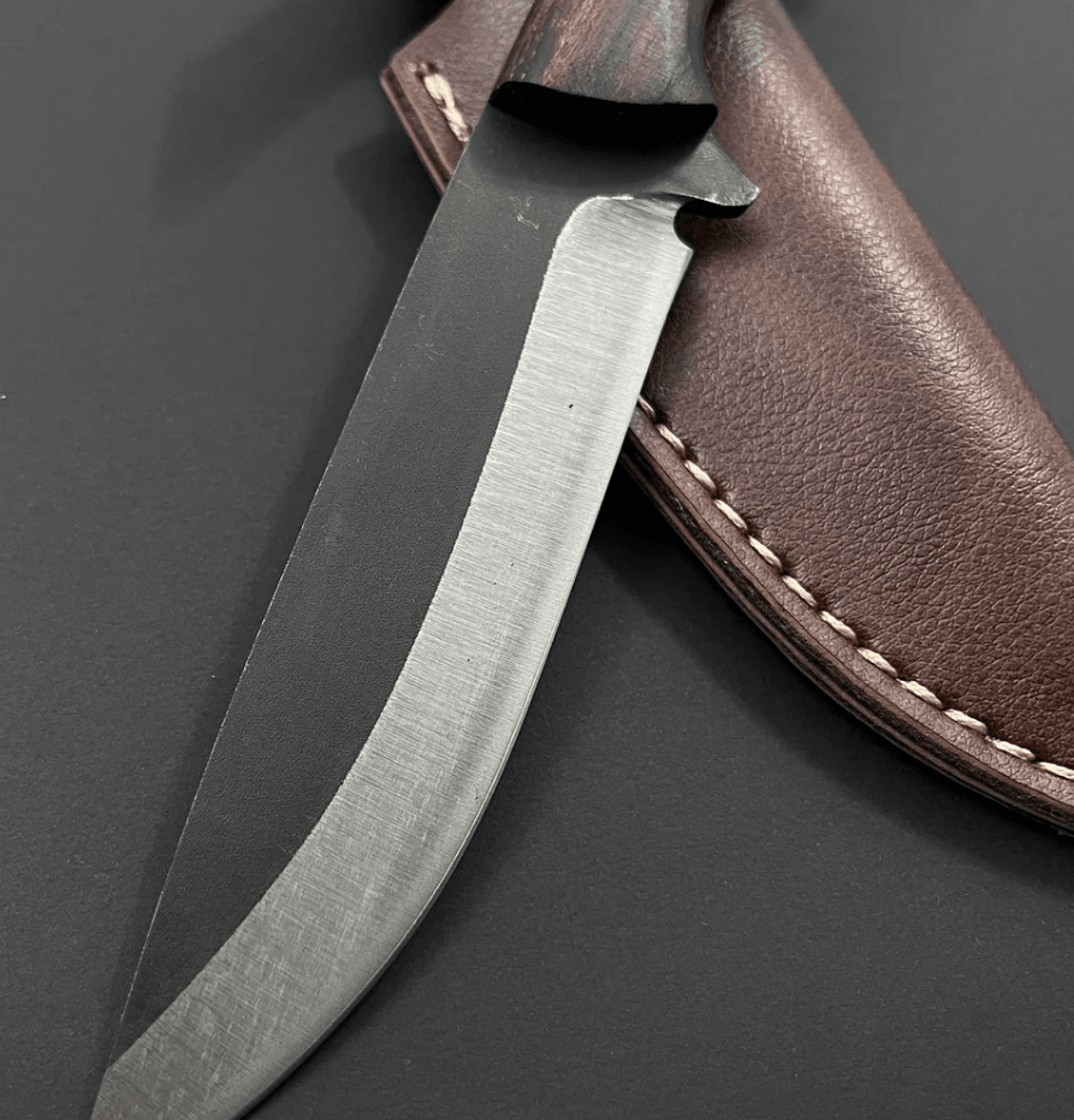 10 handmade bushcraft hunting knife with 4116 stainless steel blade walnut grip leather sheath