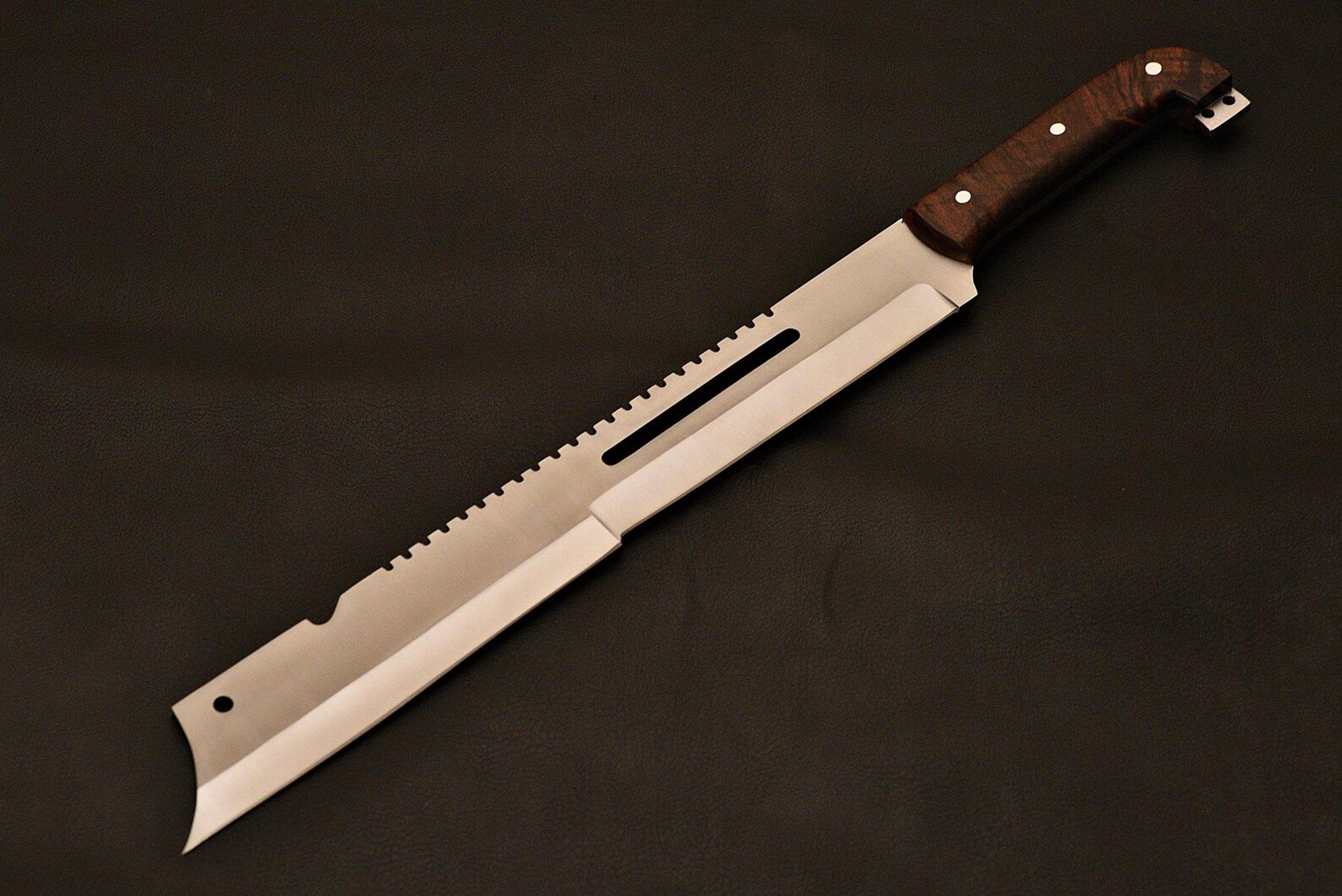 survivor 1095 carbon steel fixed blade knife | rosewood handle with leather sheath | carbon steel knife