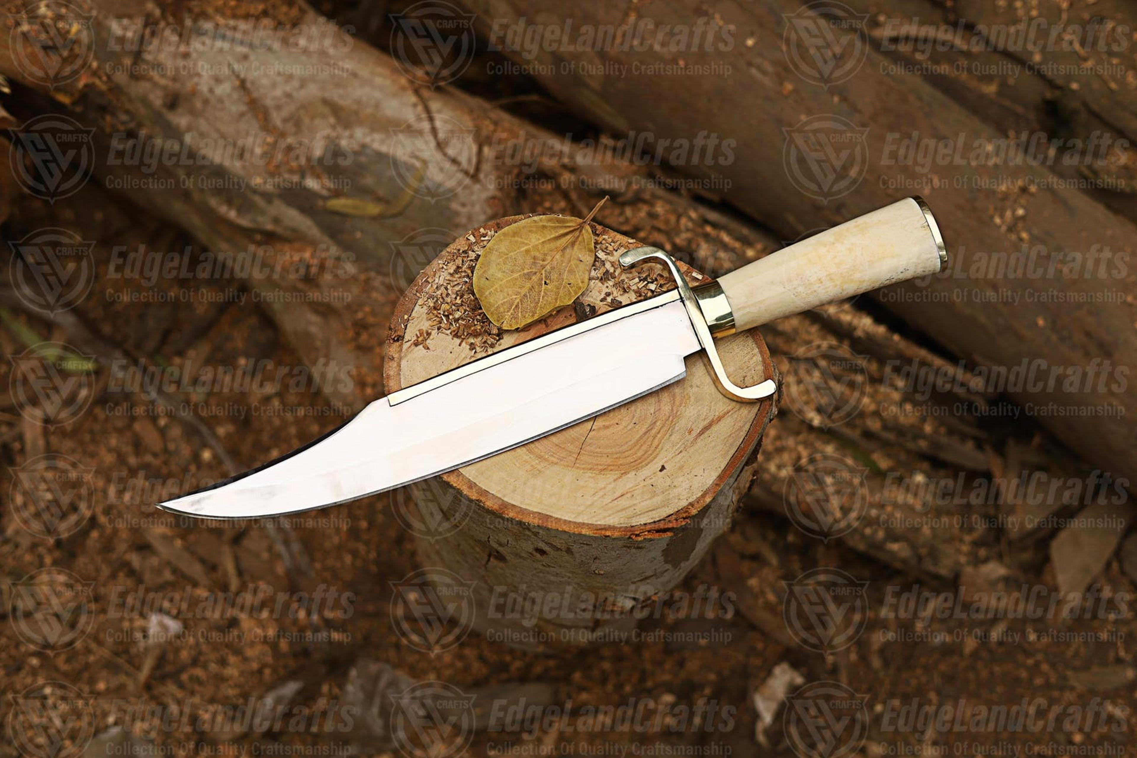 expendables movie replica bowie knife - handmade 1095 carbon steel blade with camel bone handle