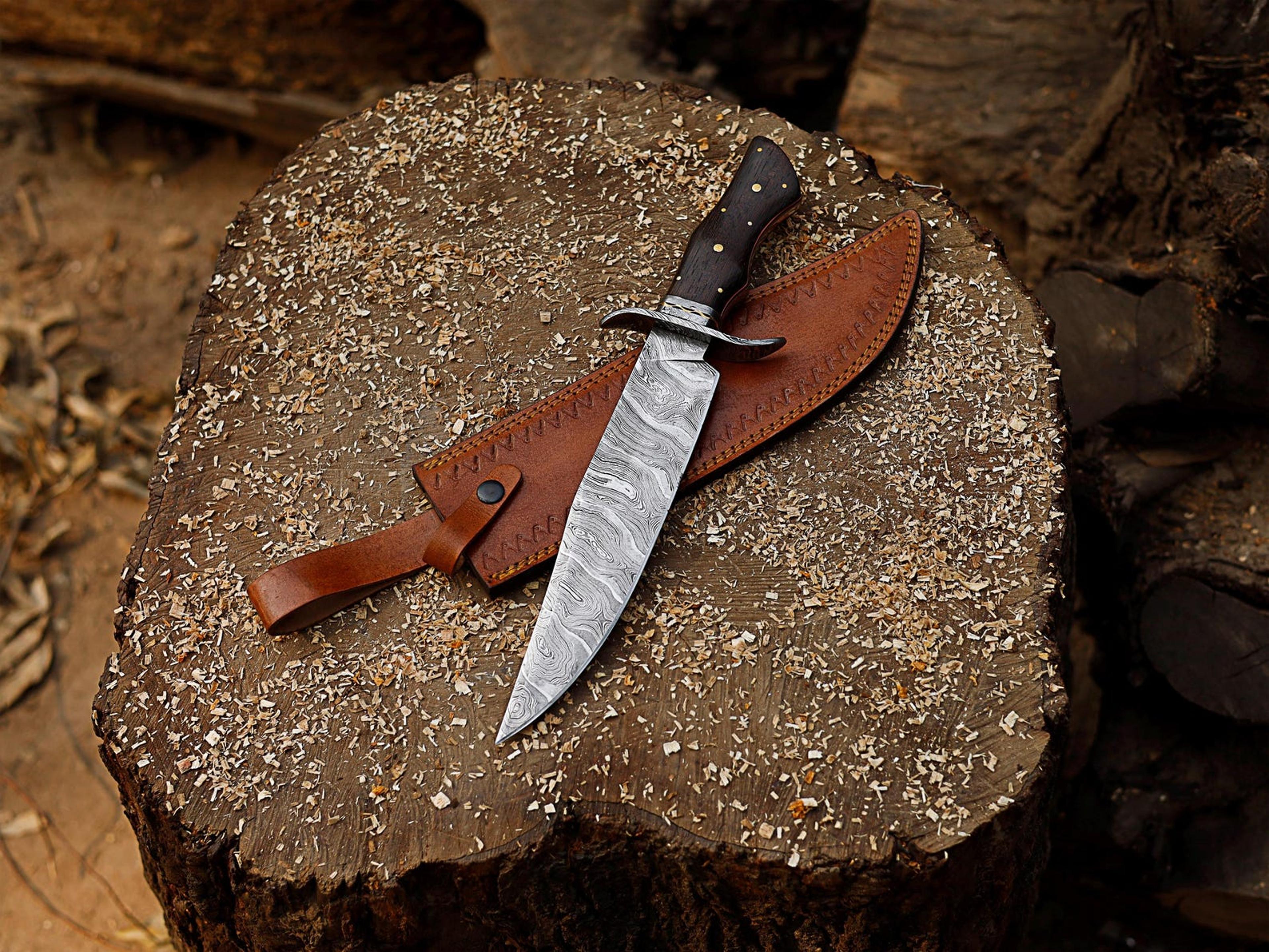 handmade damascus steel bowie knife elegant gift for him birthday anniversary husband boyfriend