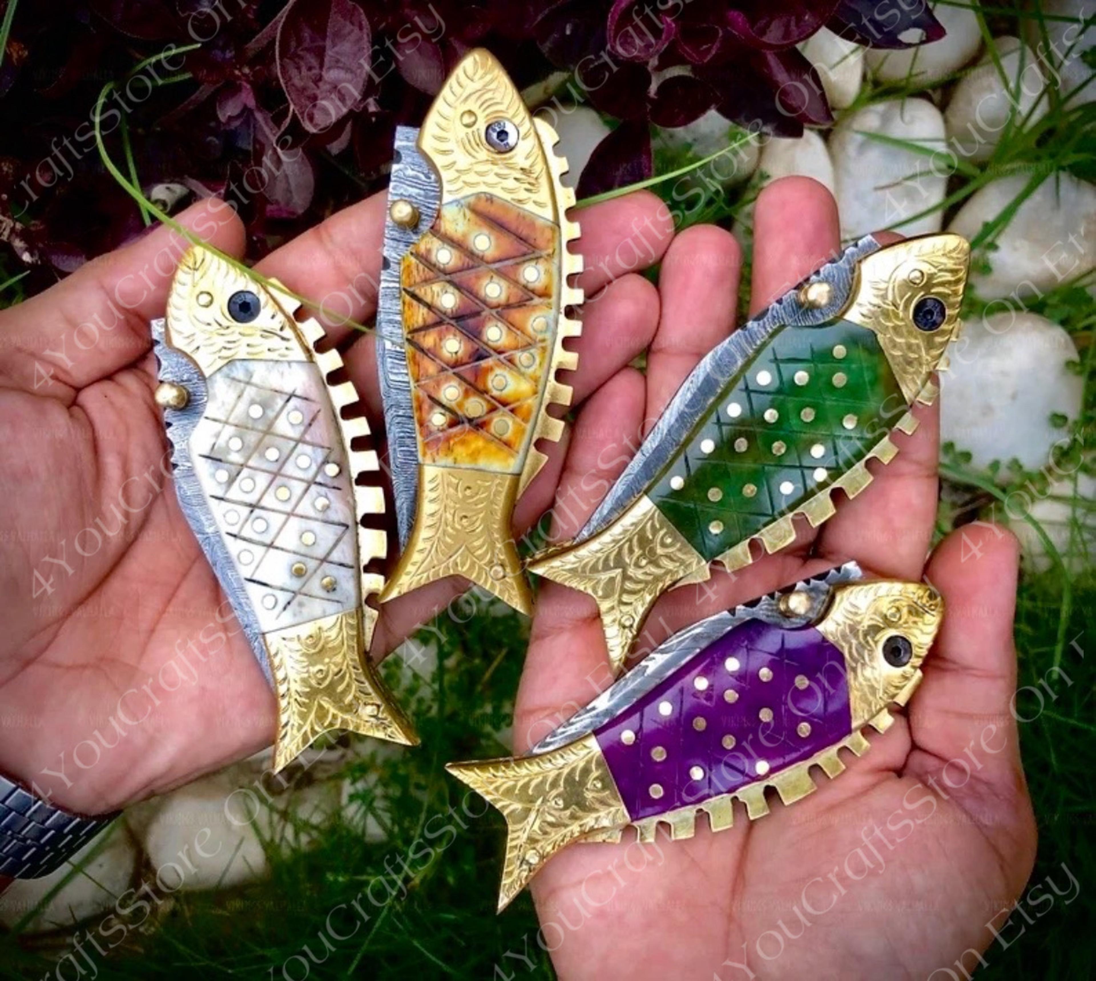 folding pocket knife , edc knife ,unique fish style pocket knife , best for gift presents