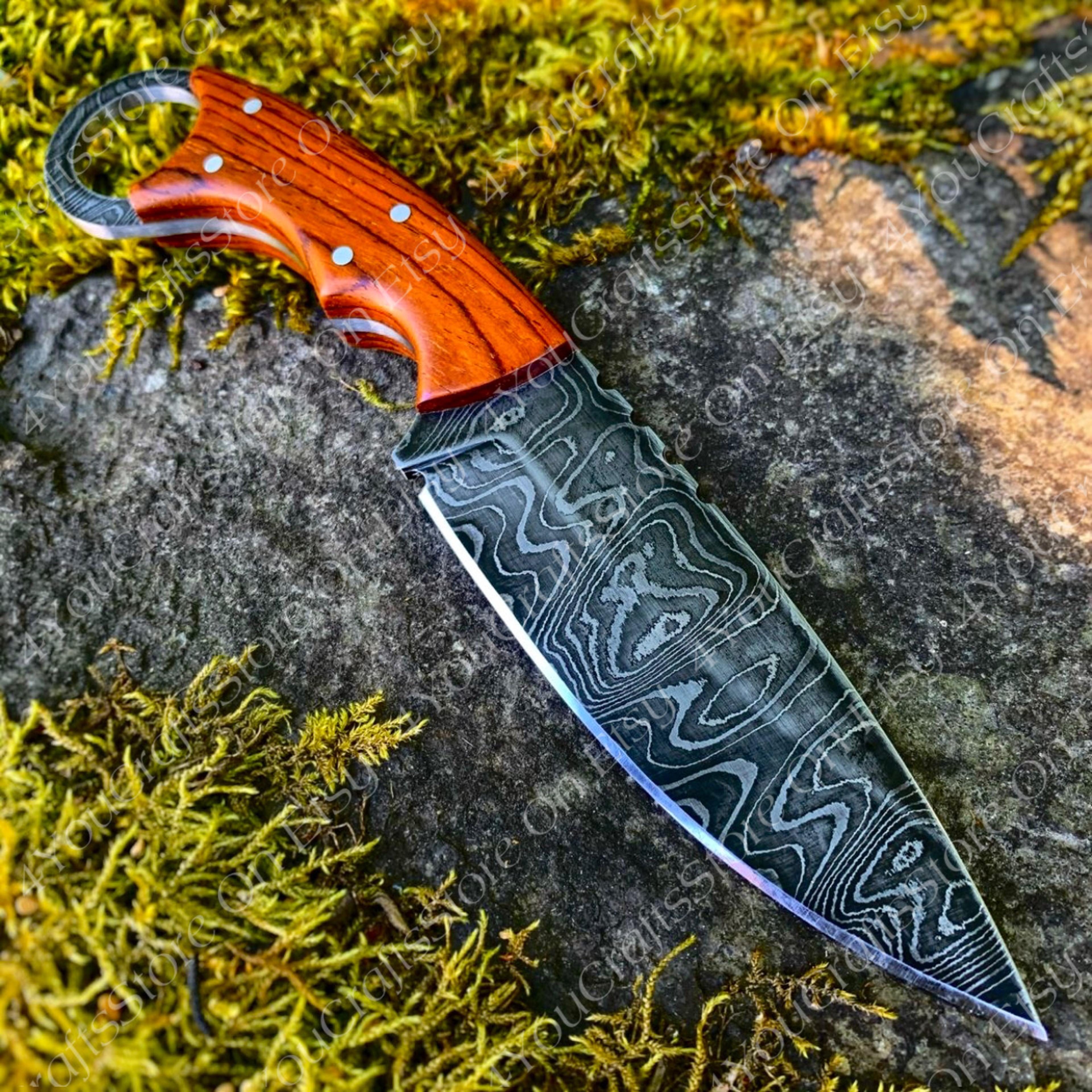 handmade karambit knife , damascus steel karambit knife , best knife for him , outdoors hunting knife