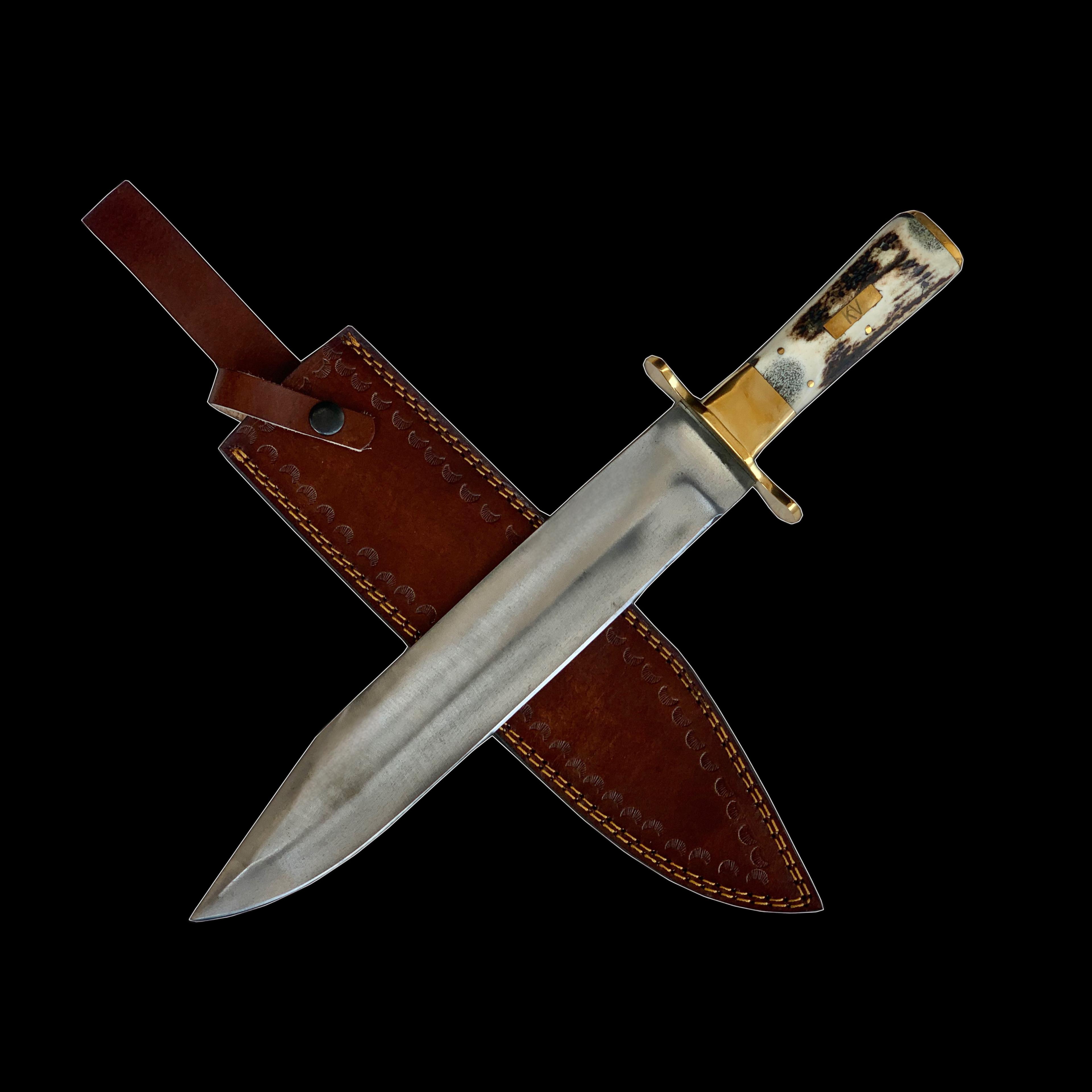 handmade hunting bowie knife, carbon steel knife , damascus steel hunting knife , best gift for him / her