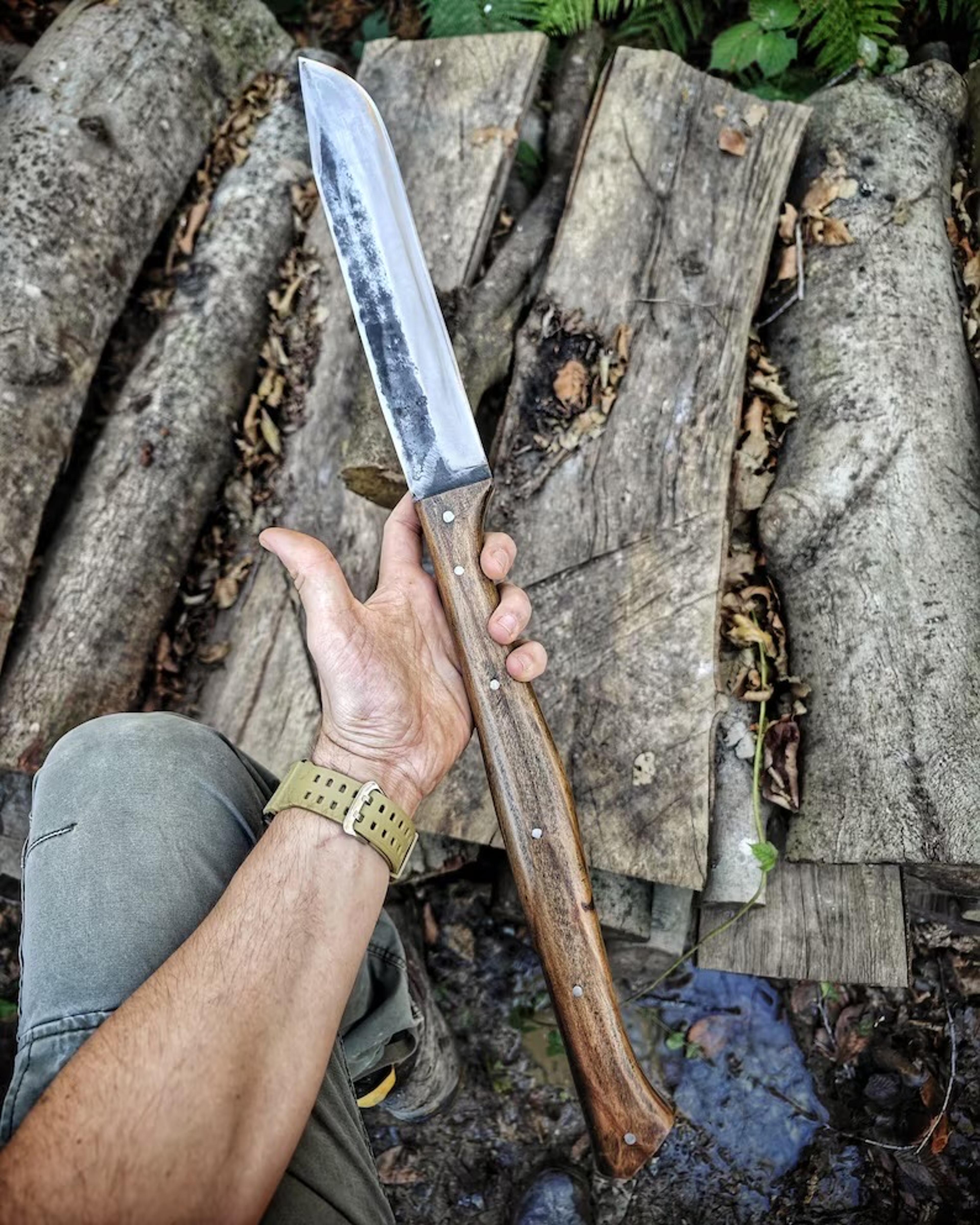 handmade machete knife , carbon steel knife , hunting knife , machete knife , christmas gift