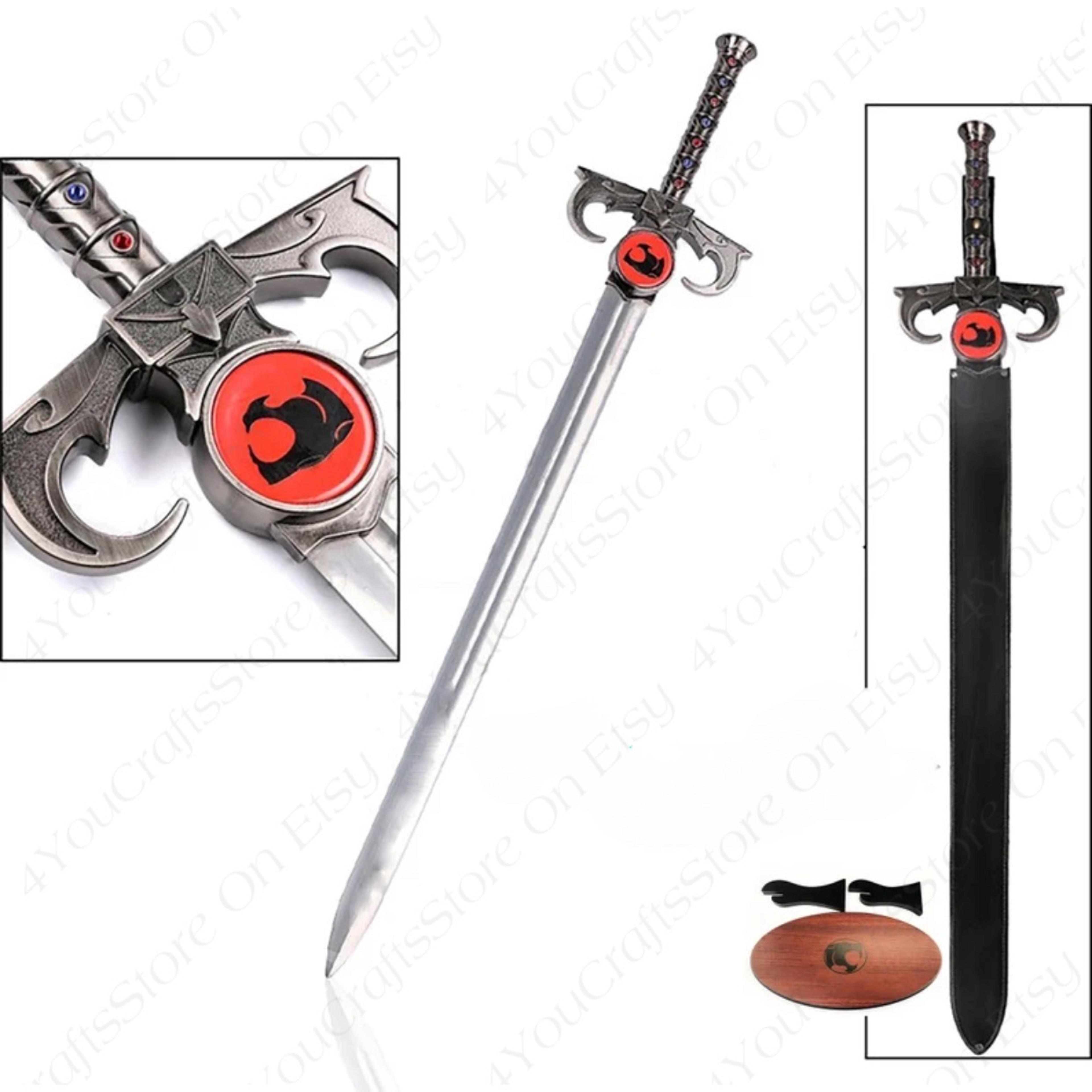 fully handmade thundercat sword, stainless steel sword of omens deluxe the lion o sword with leather sheath