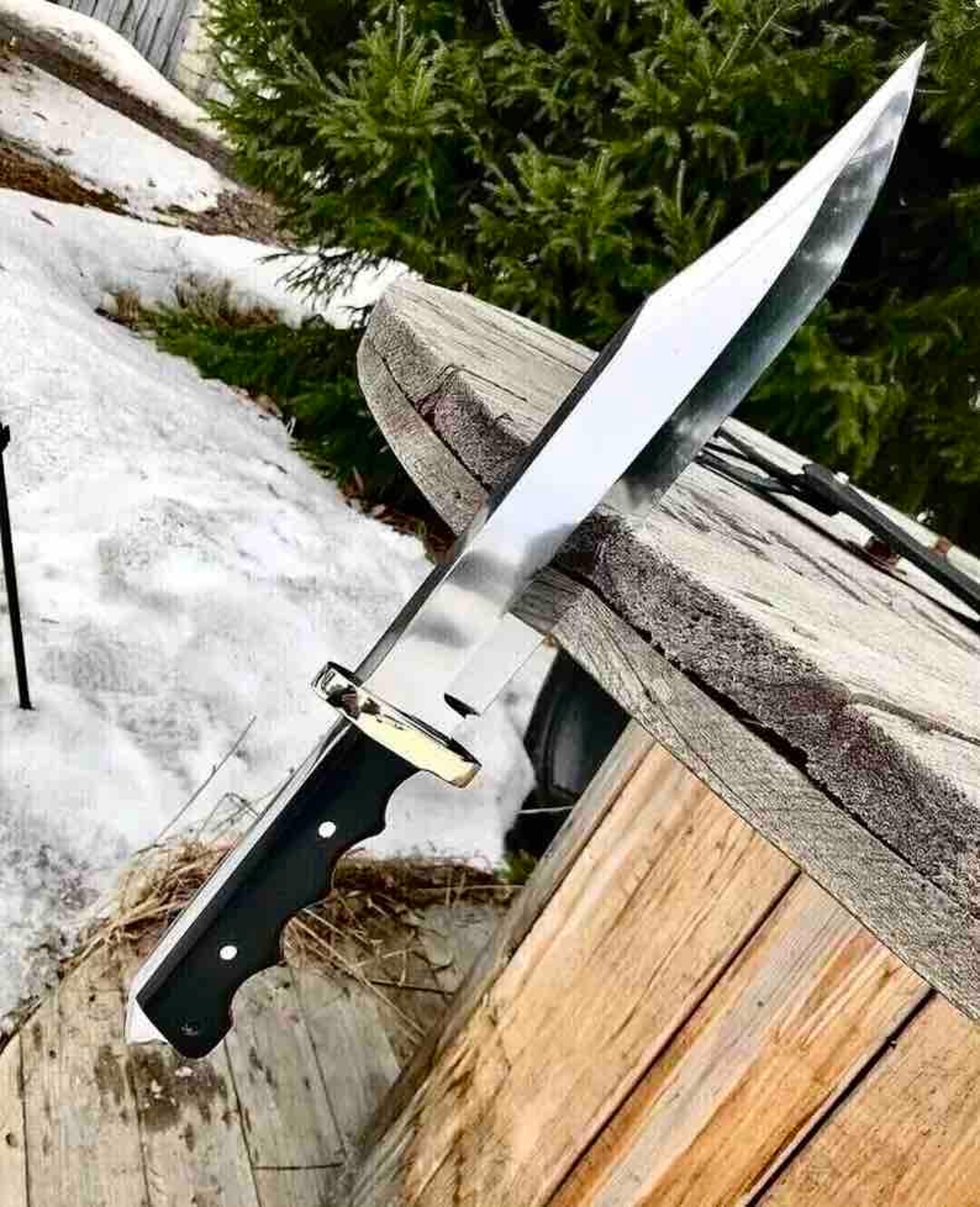 handmade d2 steel hunting bowie knife , outdoors knife for hunting, camping , christmas gift for him , anniversary gift