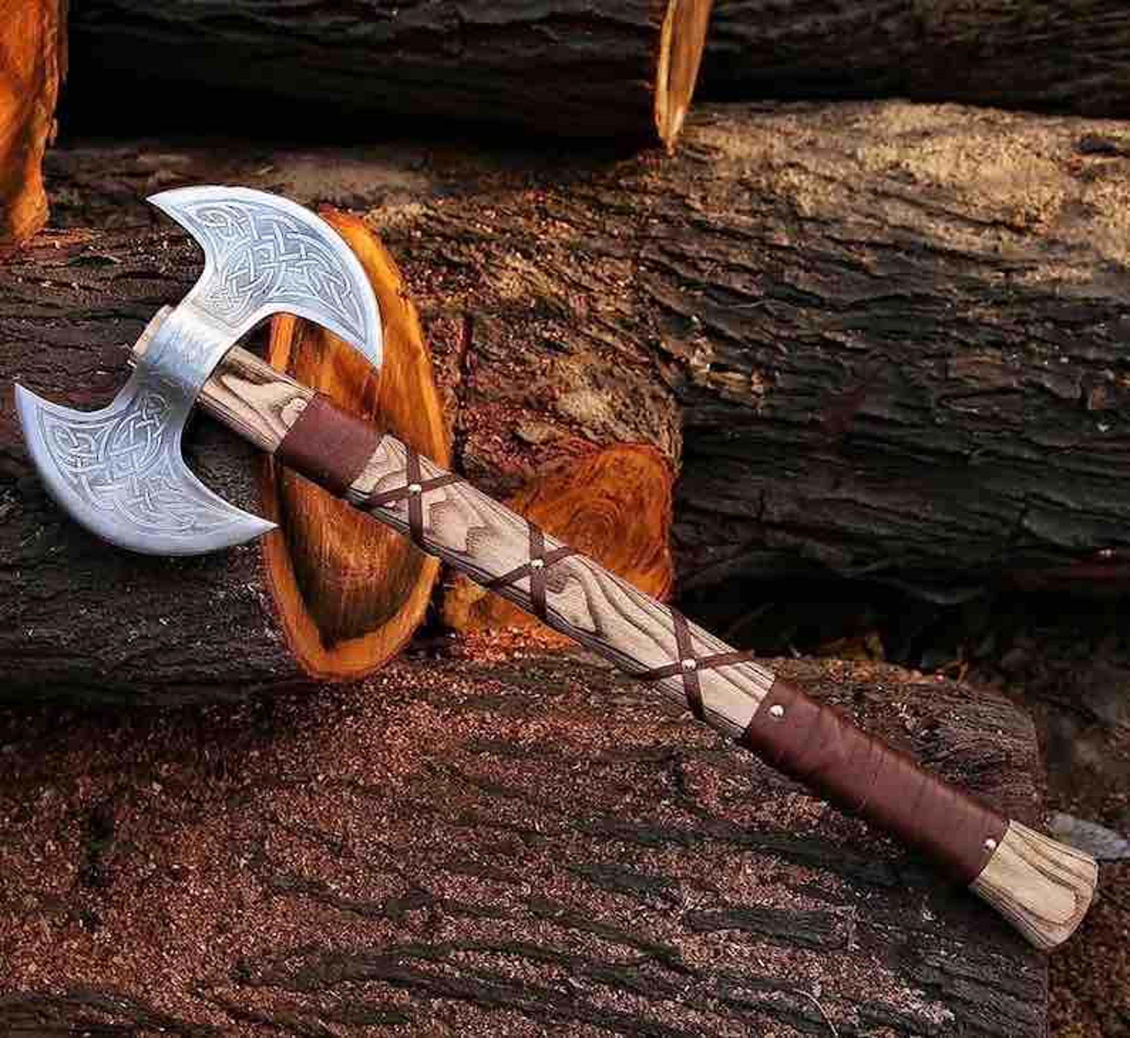 double head axe , battle ready vikings axe , camping axe , throwing axe , best gift for him , christmas gift