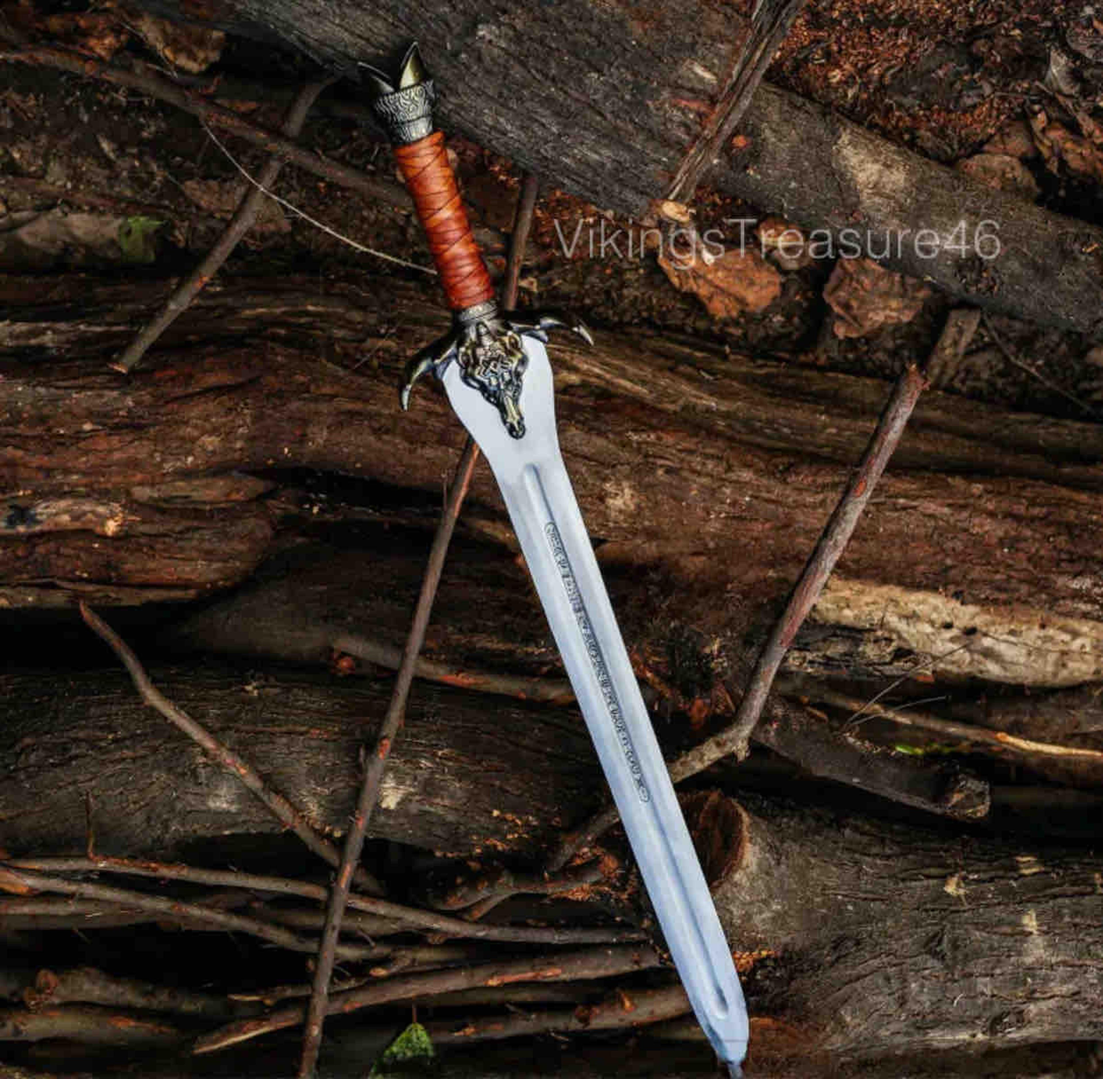 handcrafted conan's father sword replica - legendary blade of strength, barberian sword , groomsmen sword