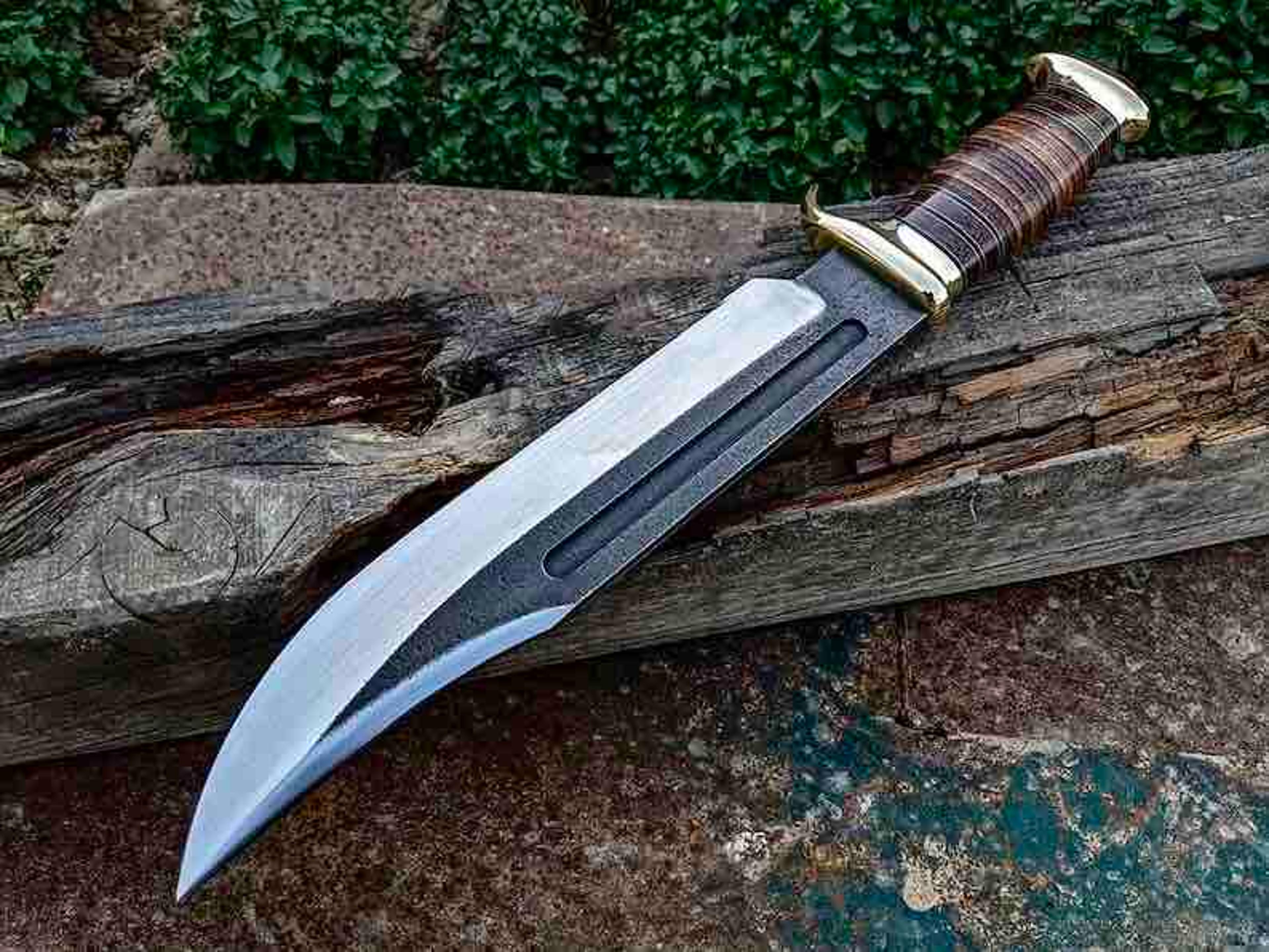 hunting bowie knife , handmade outdoor knife, christmas gift, bushcraft knife , camping knife , anniversary gift