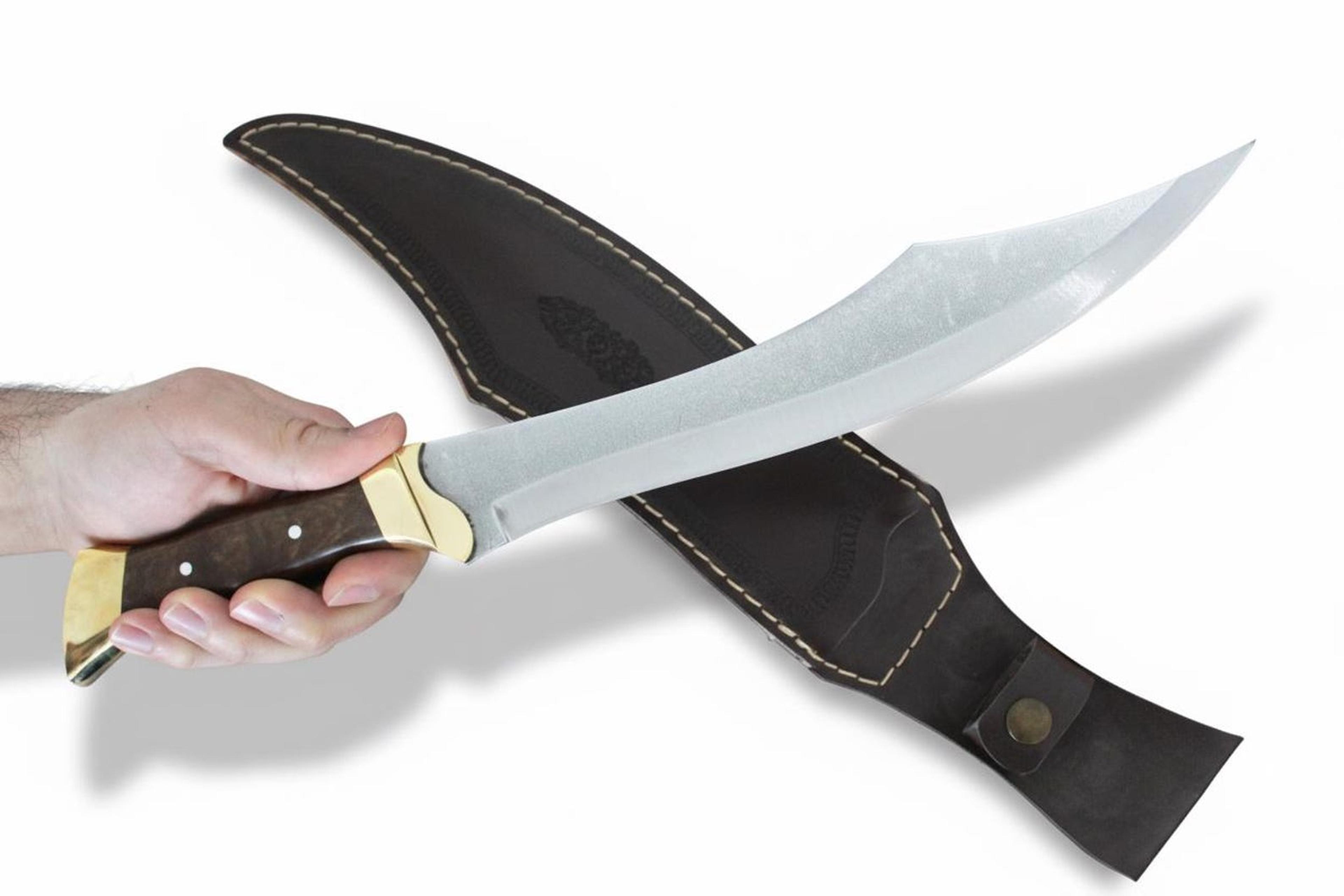 17" customizable walnut wood handle machete knife - premium 4116 stainless steel full tang knife