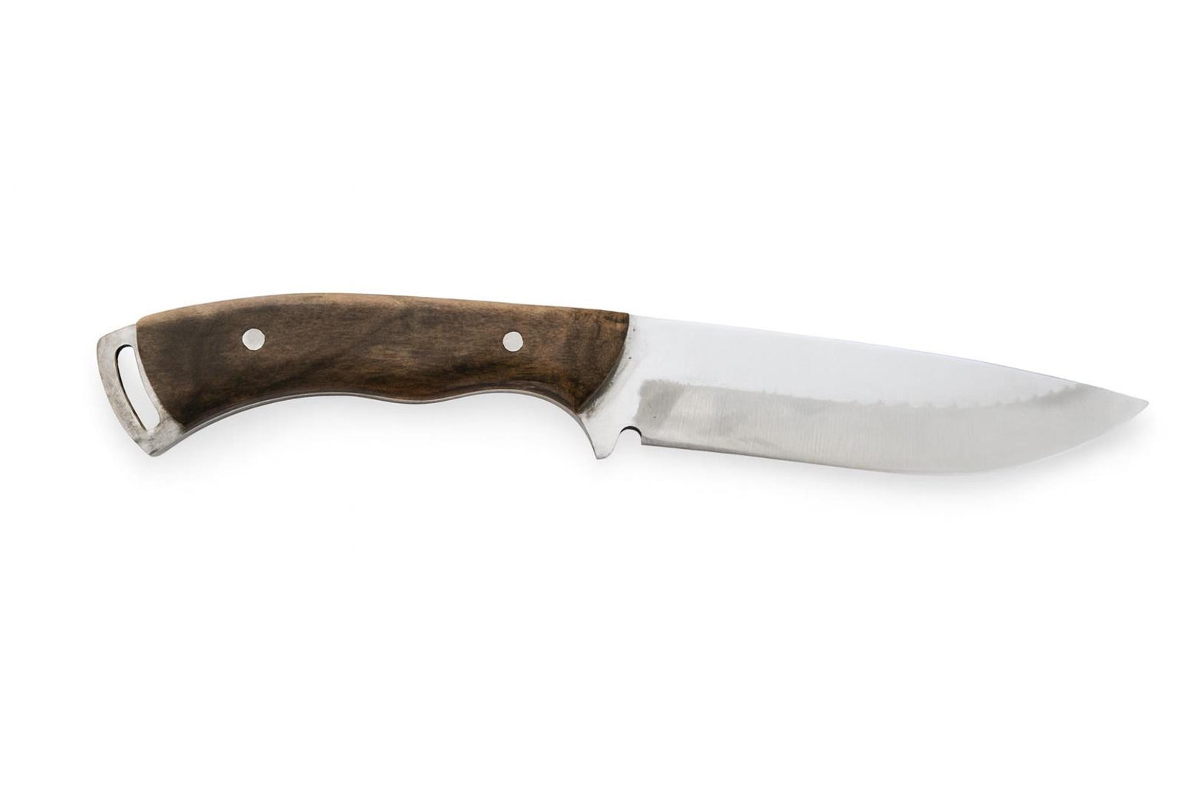 10" customizable bushcraft pocket knife gift for men - walnut handle and thyssenkrupp 4116 stainless steel blade