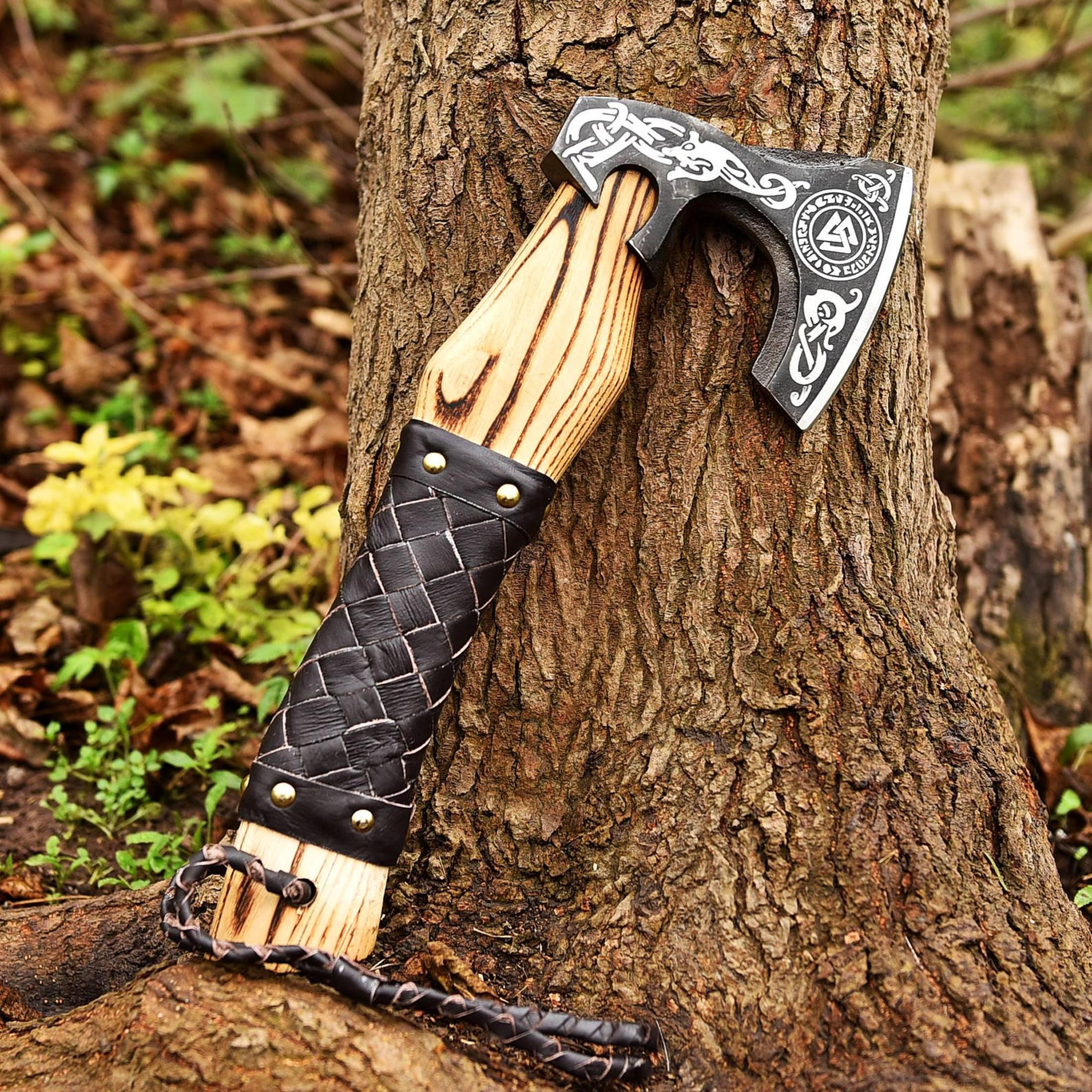 viking leviathan throwing axe - unique handmade gift for him, dad, husband or boyfriend anniversary birthday christmas