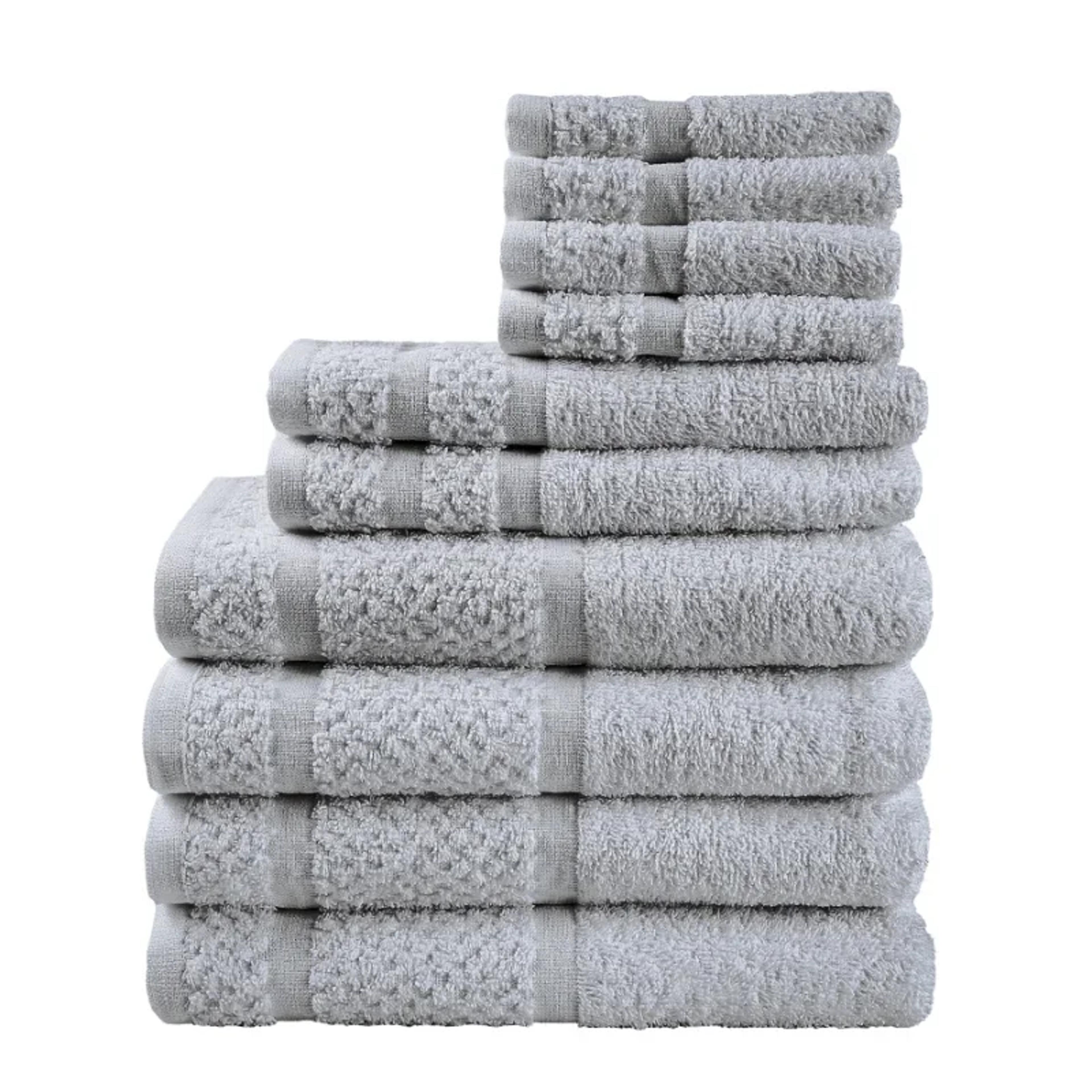 towel set with upgraded softness & durability, premium cotton bath towels, hand towels & washcloths for everyday use