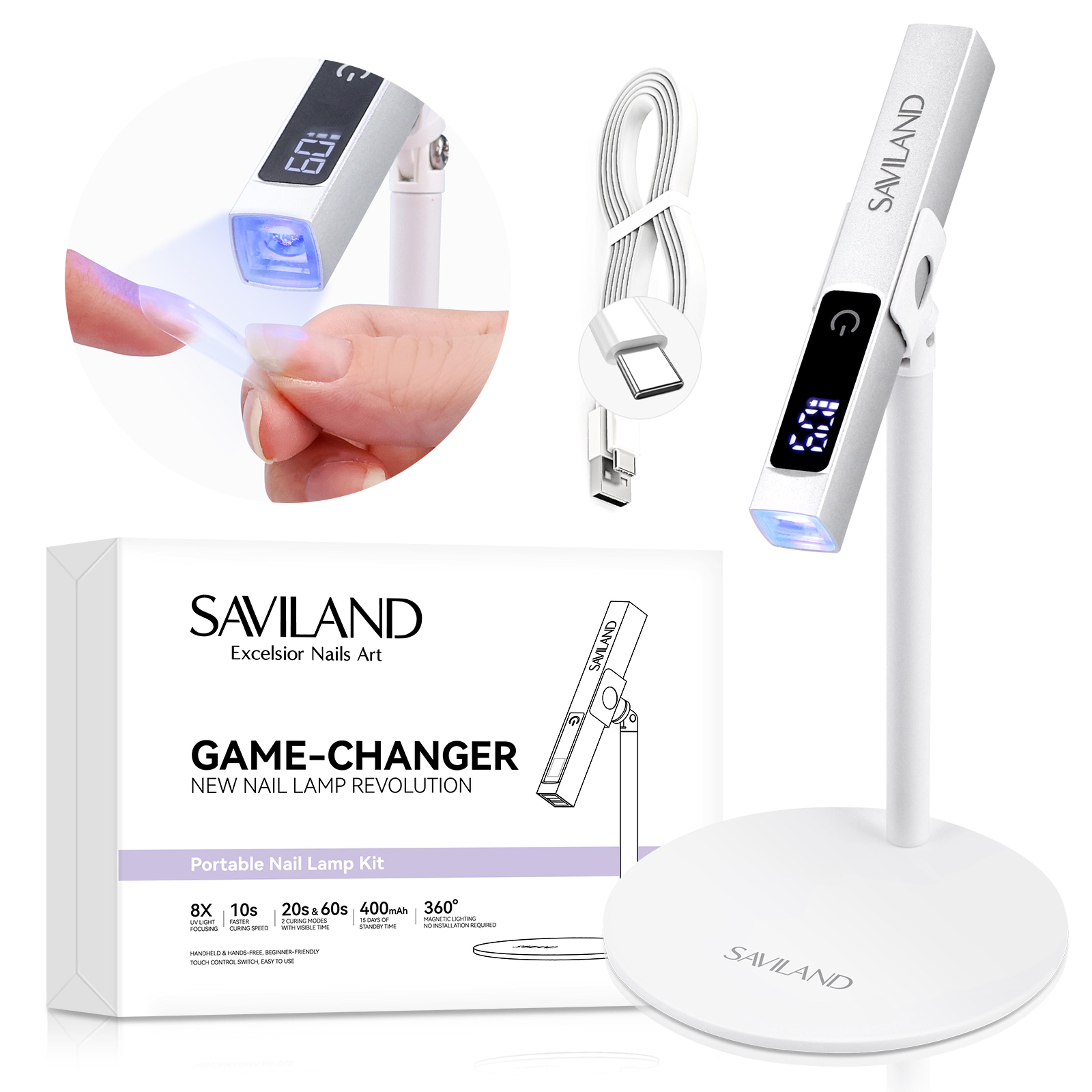 portable rechargeable uv led nail lamp with magnetic stand & lcd timer screen, mini nail dryer gel nail light for home