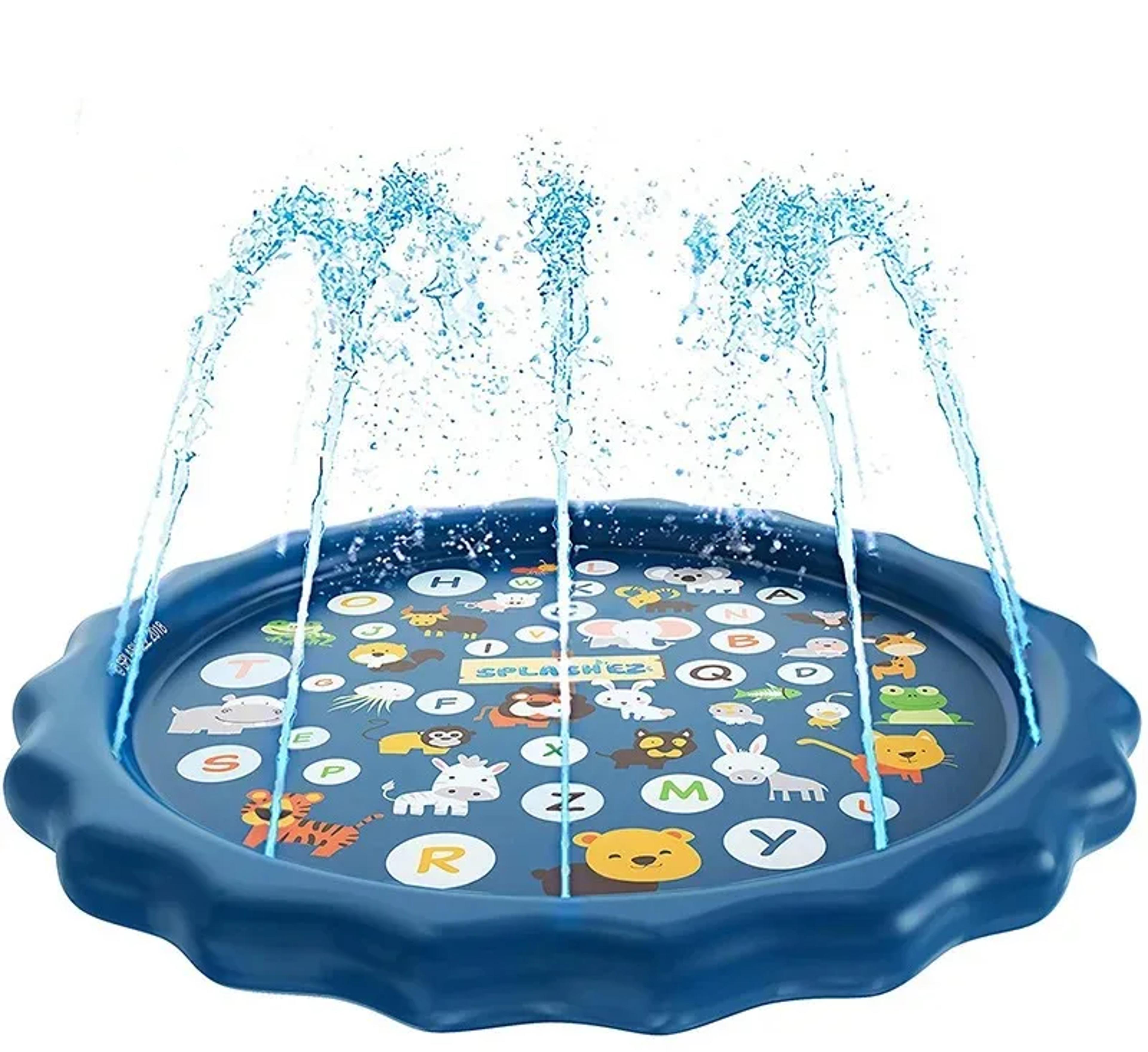 kids sprinkler play pad mat outdoor lawn beach, inflatable water spray splash cushion for childrens summer water games