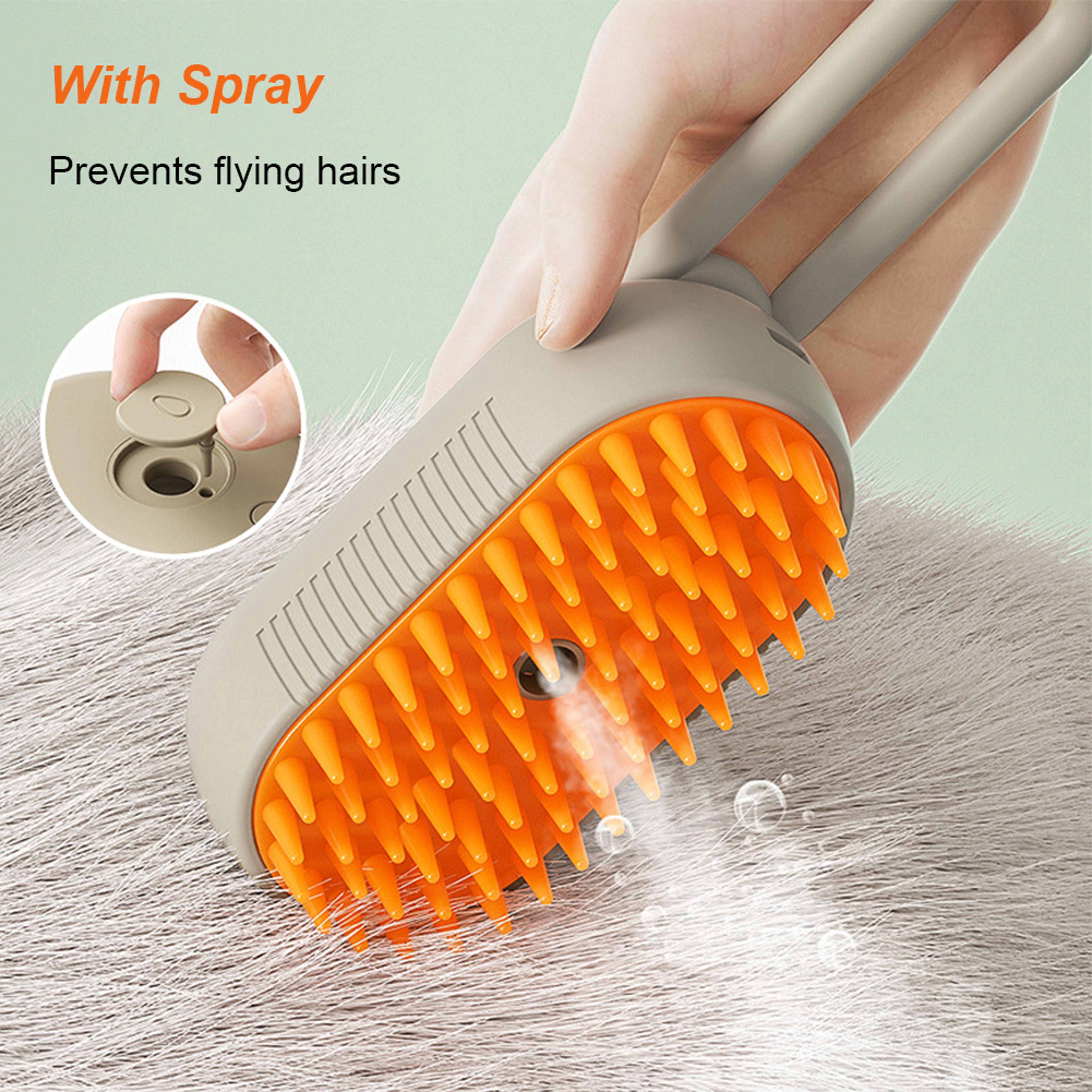 cat steam brush & steamy dog brush, electric spray hair brush usb rechargeable pet grooming & massage comb