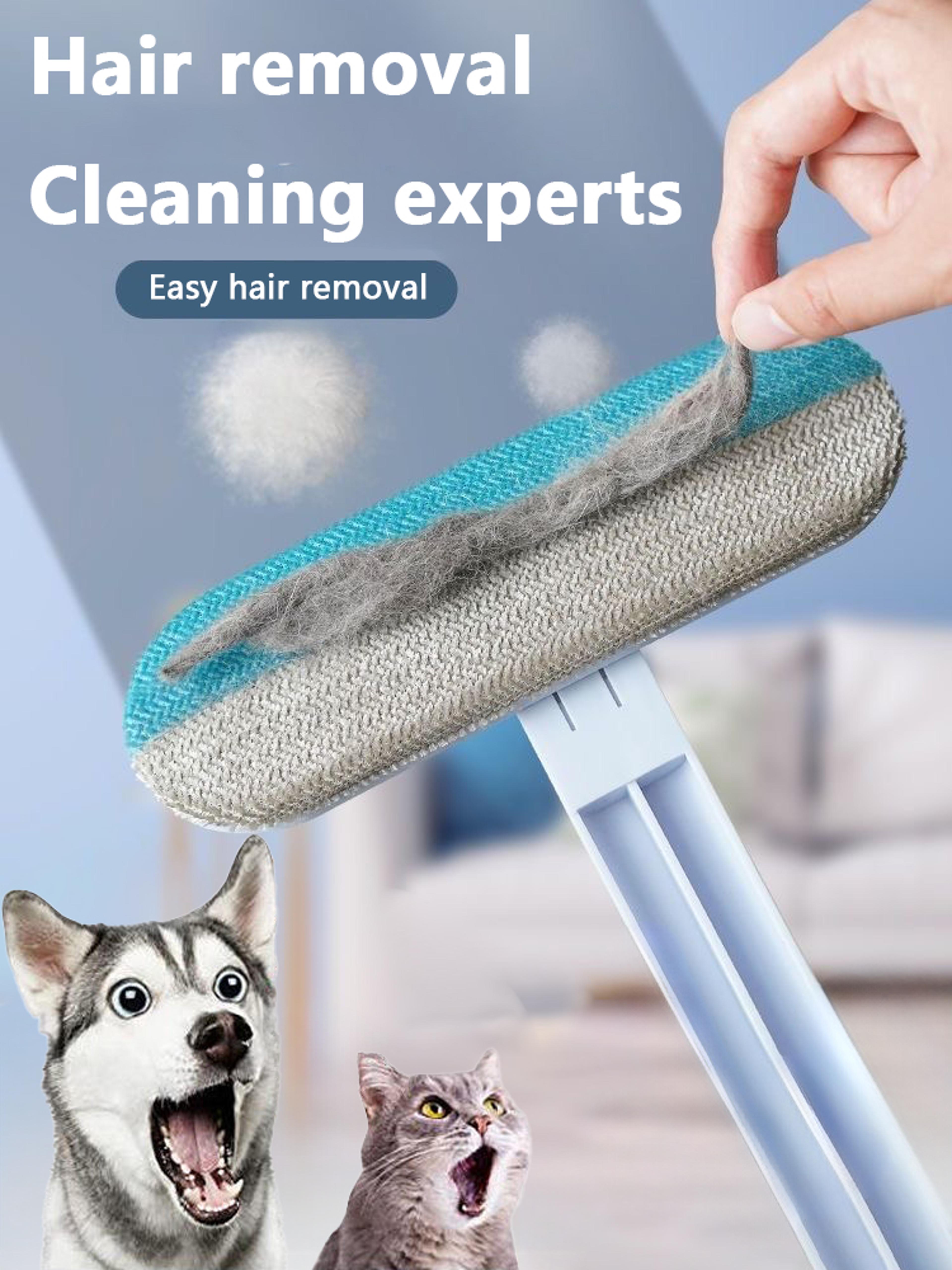 long handle multifunctional pet hair remover brush, cat dog fur cleaner & manual window cleaning brush tool