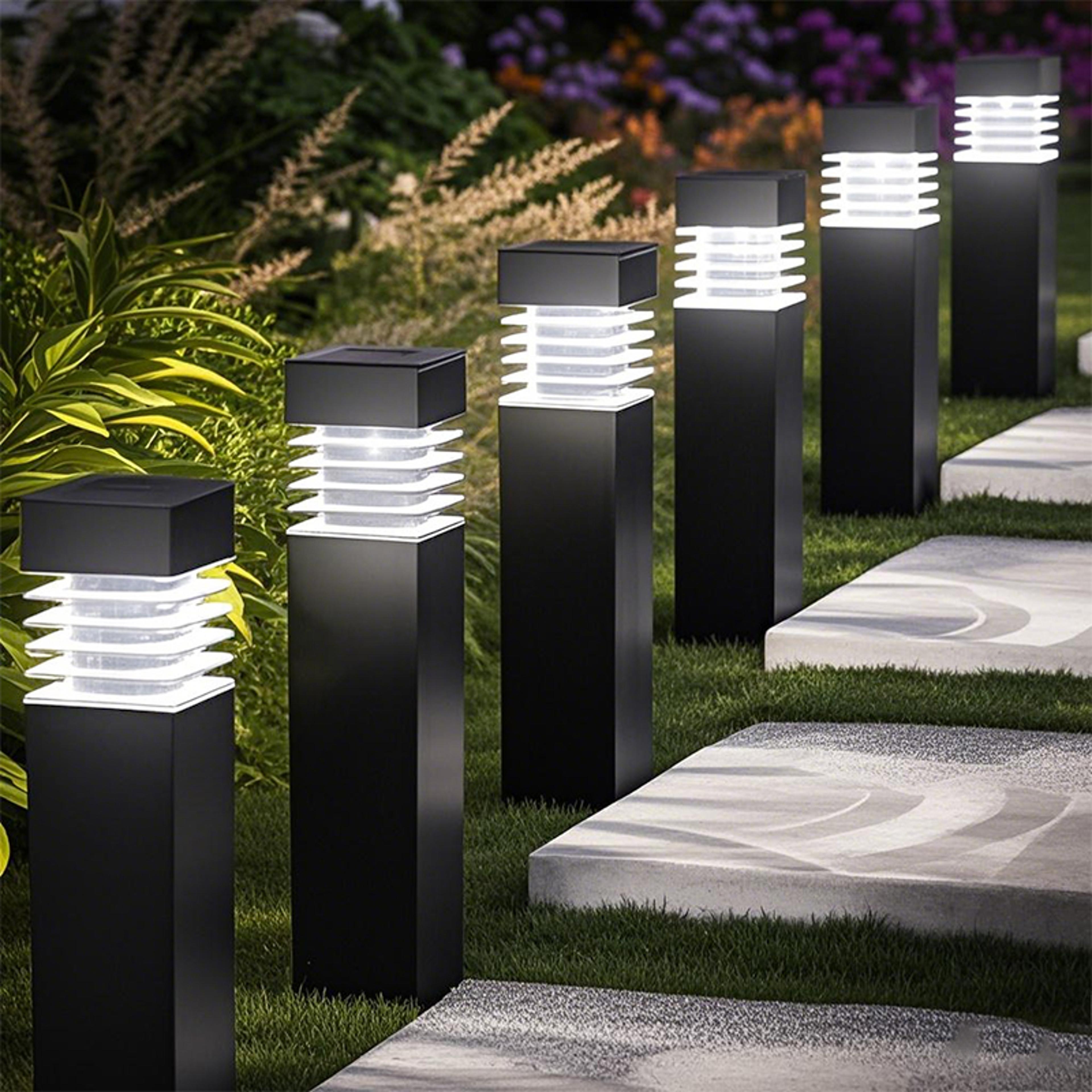 outdoor waterproof square led solar ground lawn lantern pathway decorative lights for courtyard patio balcony and garden