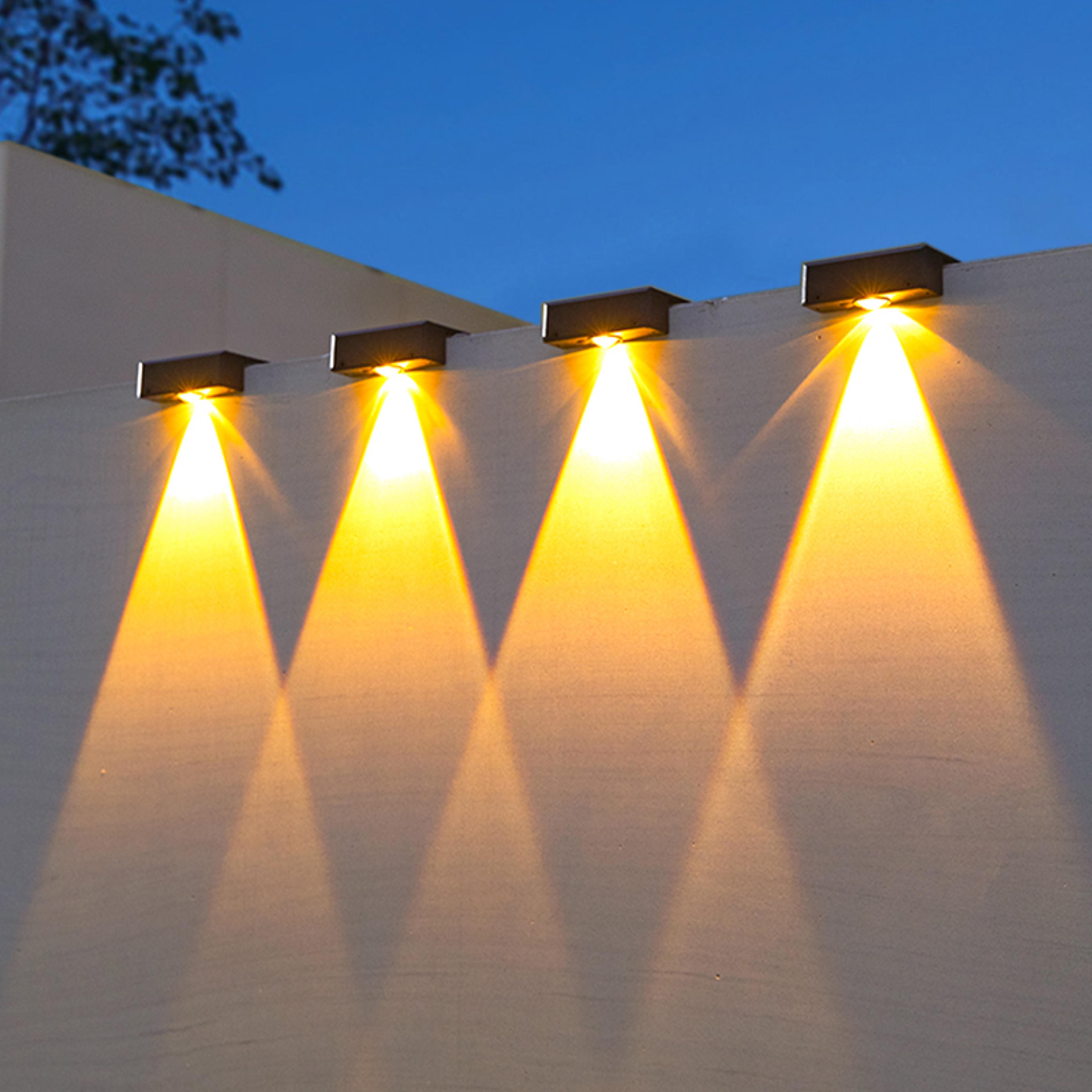 waterproof solar wall washing lamp outdoor led wall light for courtyard, garden, balcony, and decorative exterior