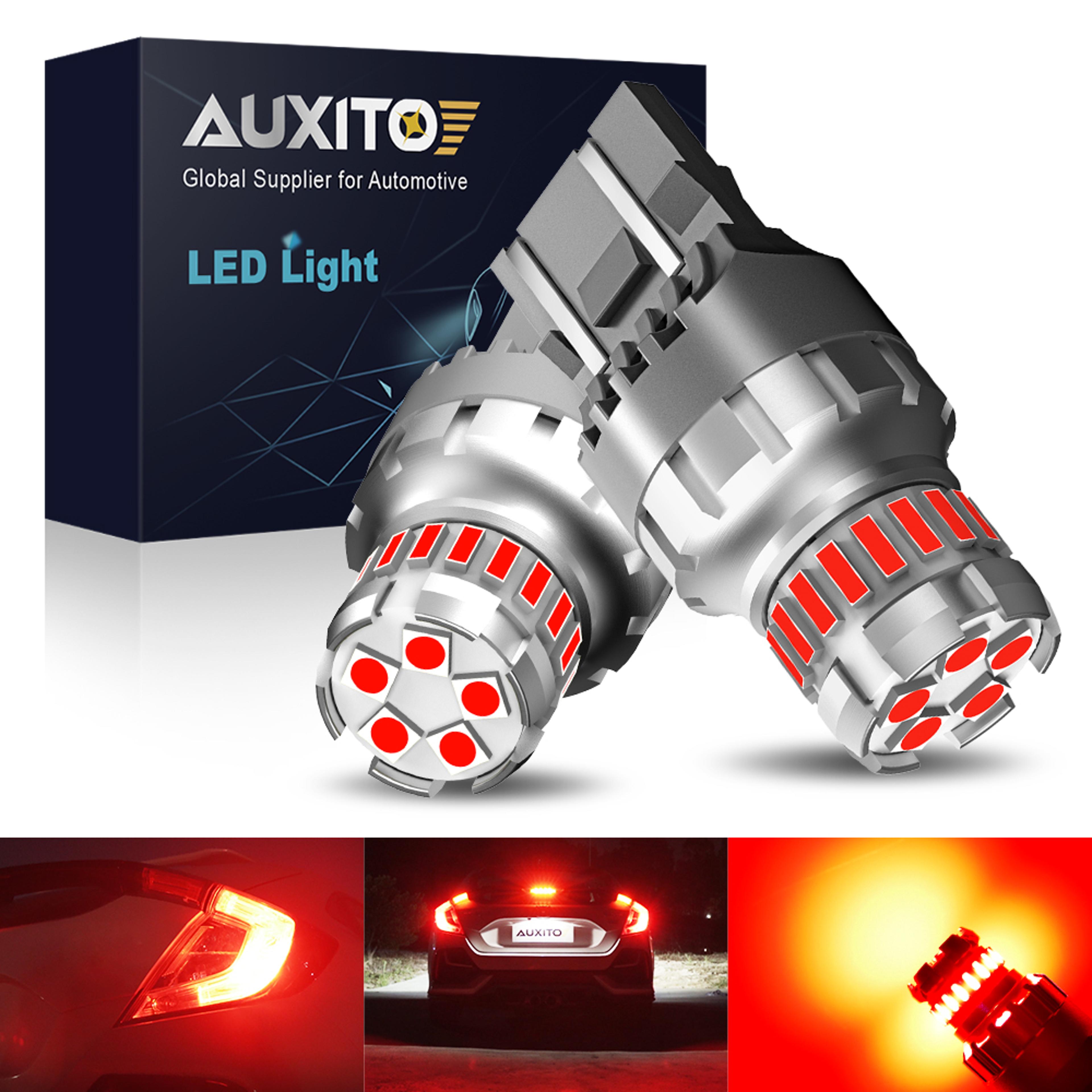 auxito led brake light bulb no error strobe red white backup reverse drl parking lamps