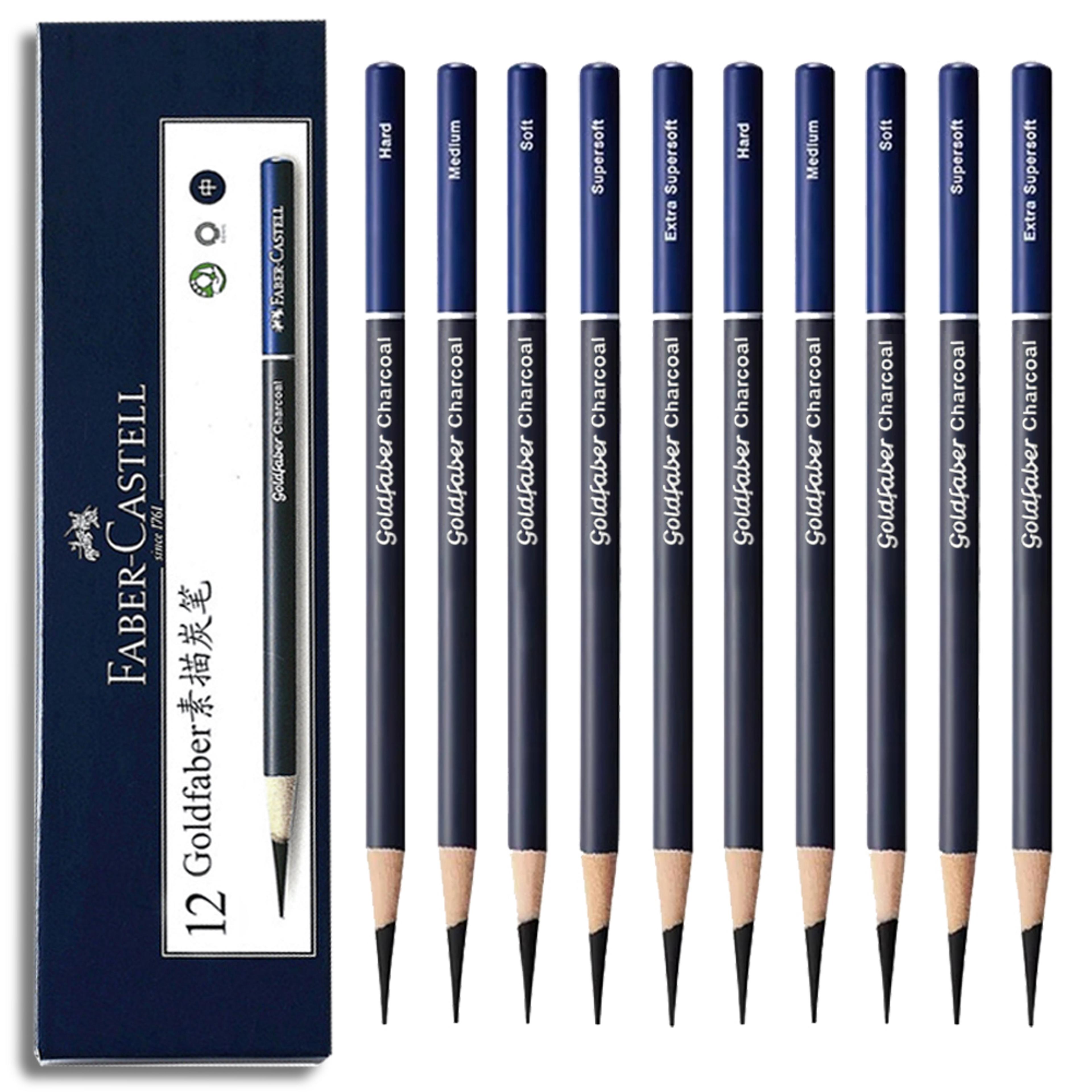 faber castell goldfaber charcoal graphite sketch pencil set for sketching, drawing & shading artists art supplies